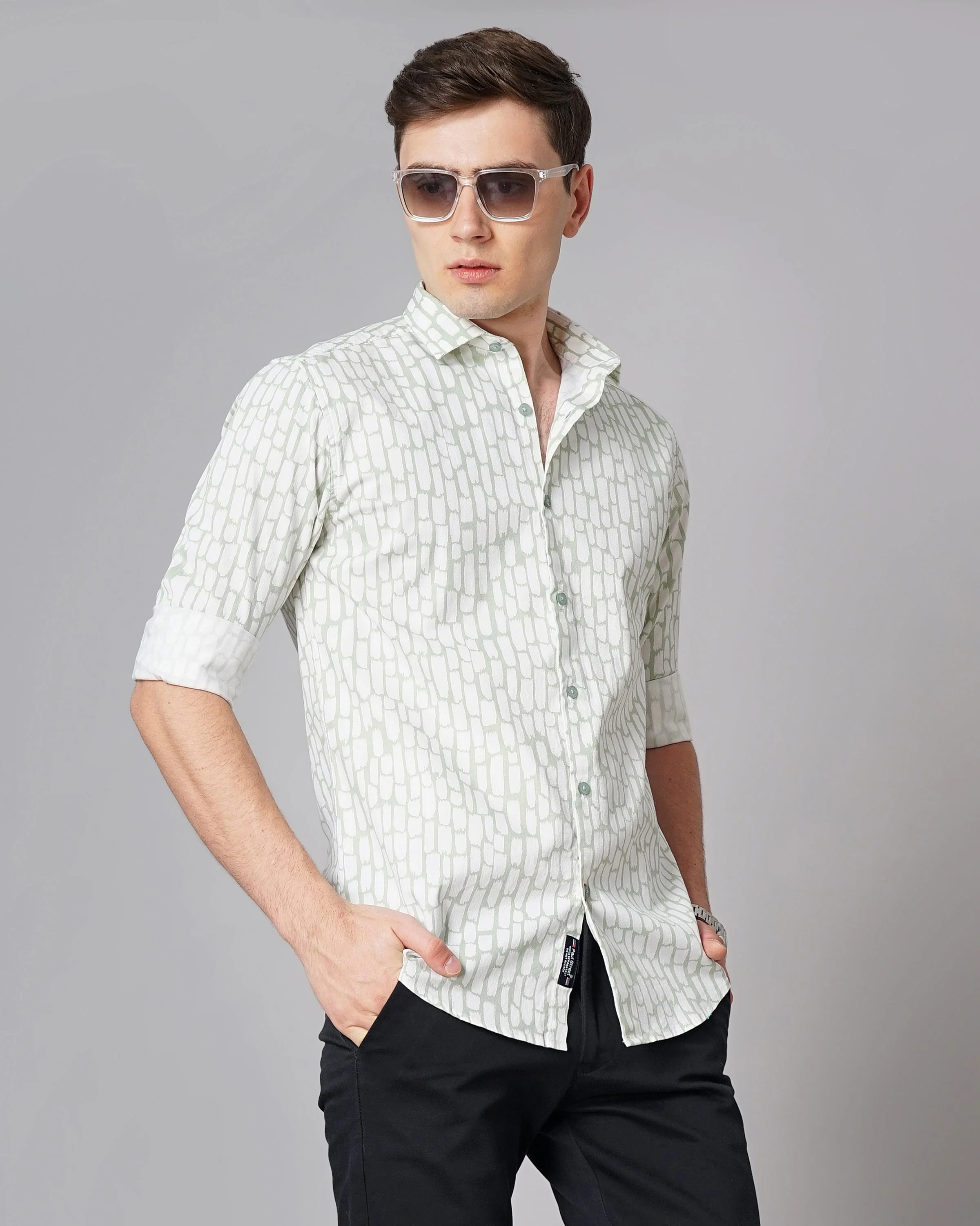 Men Milano Green Shirt - Image 5