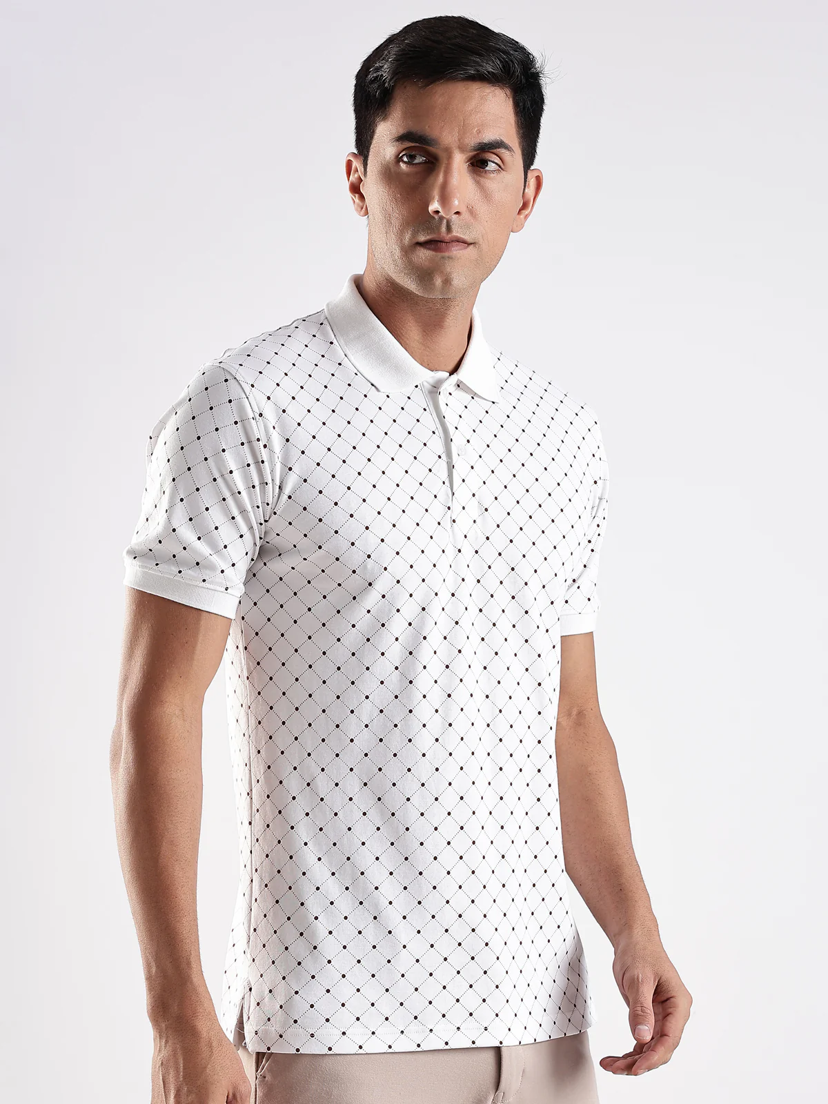 Men White Regular Fit Polo T-Shirt - Image 6