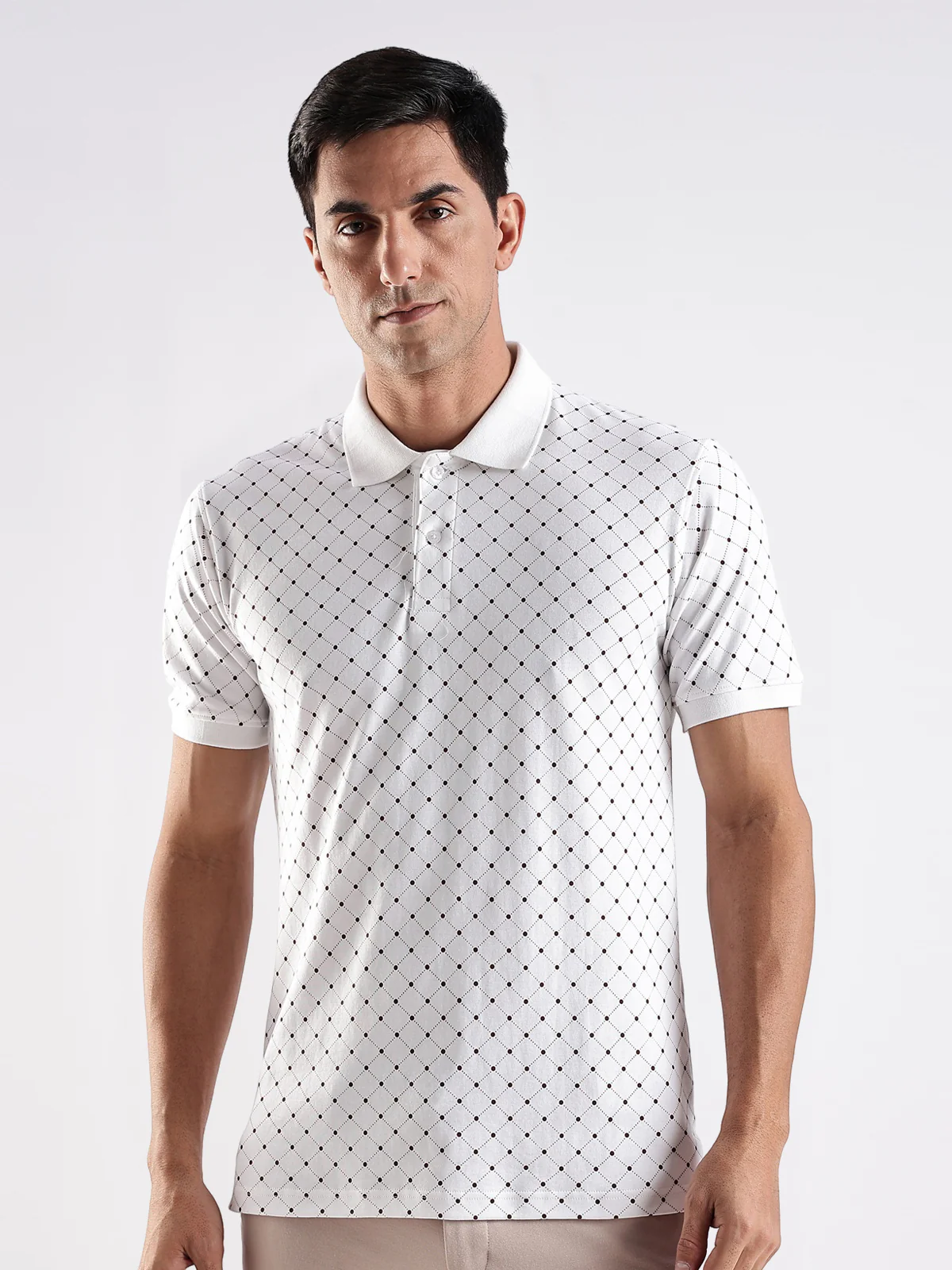 Men White Regular Fit Polo T-Shirt - Image 7