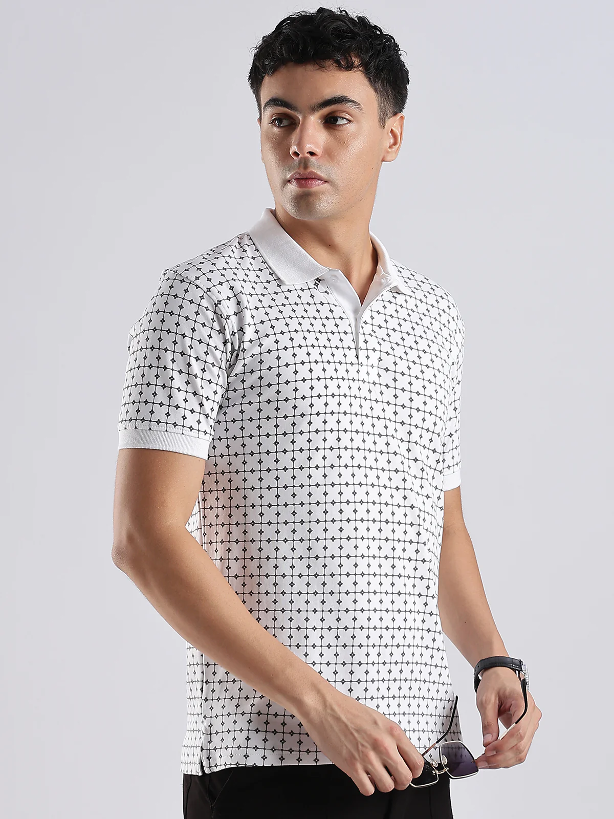 Men White Regular Fit Polo T-Shirt - Image 6