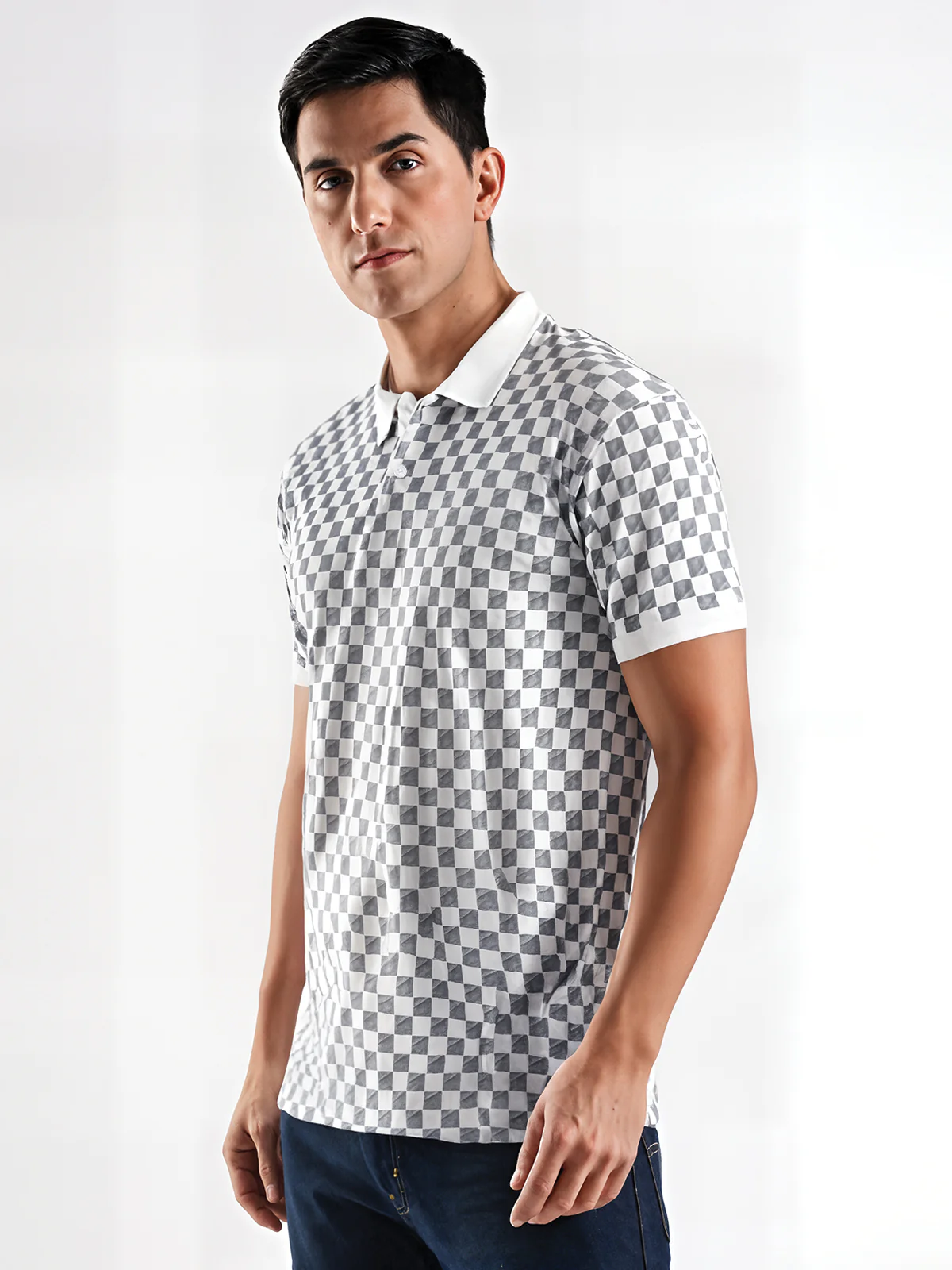 Men White Regular Fit Polo T-Shirt - Image 2