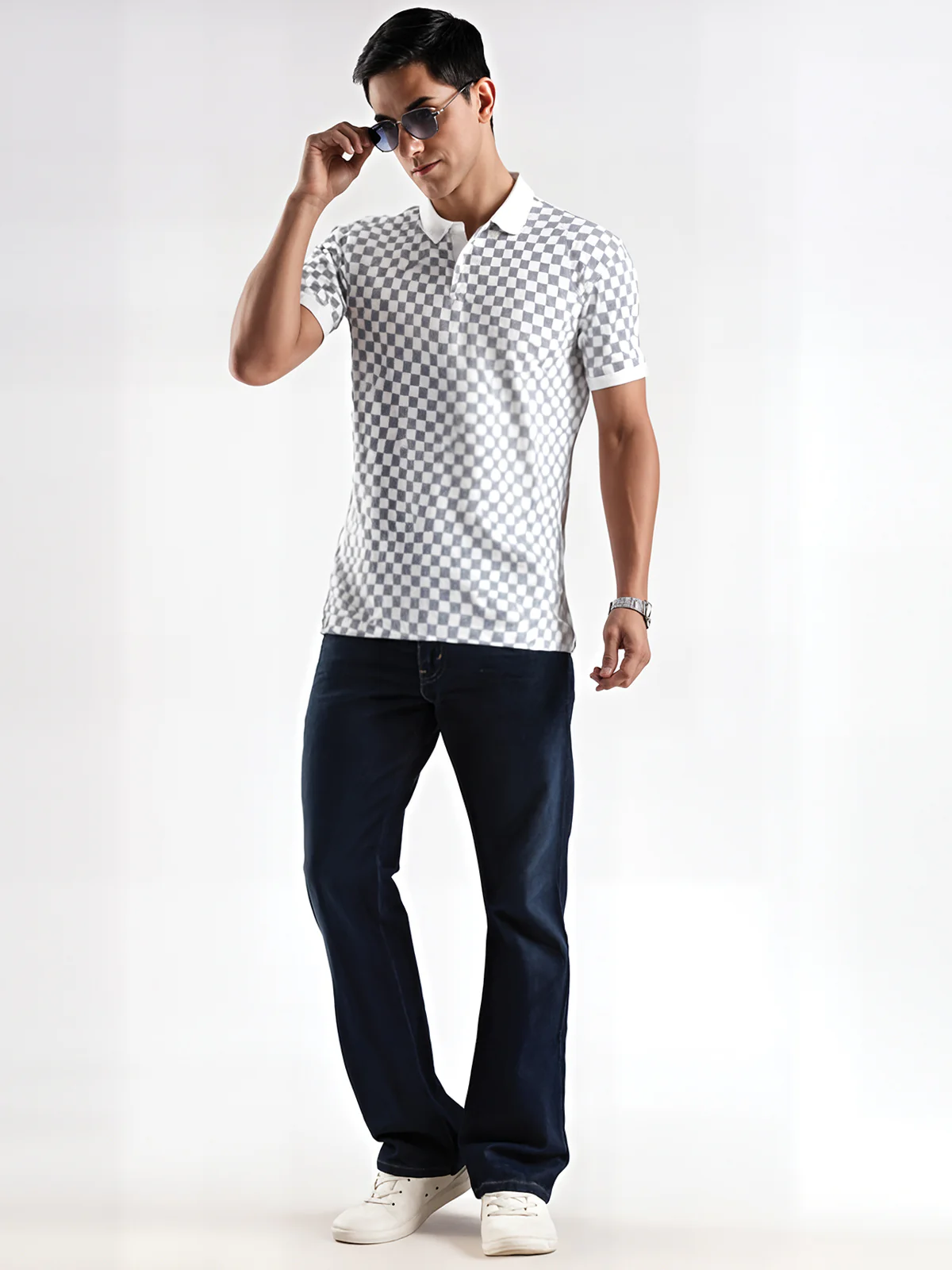 Men White Regular Fit Polo T-Shirt - Image 5