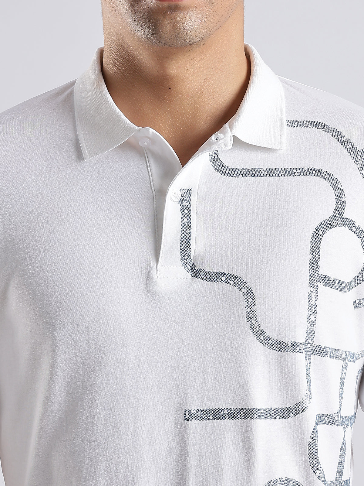 Men White Regular Fit Polo T-Shirt - Image 3