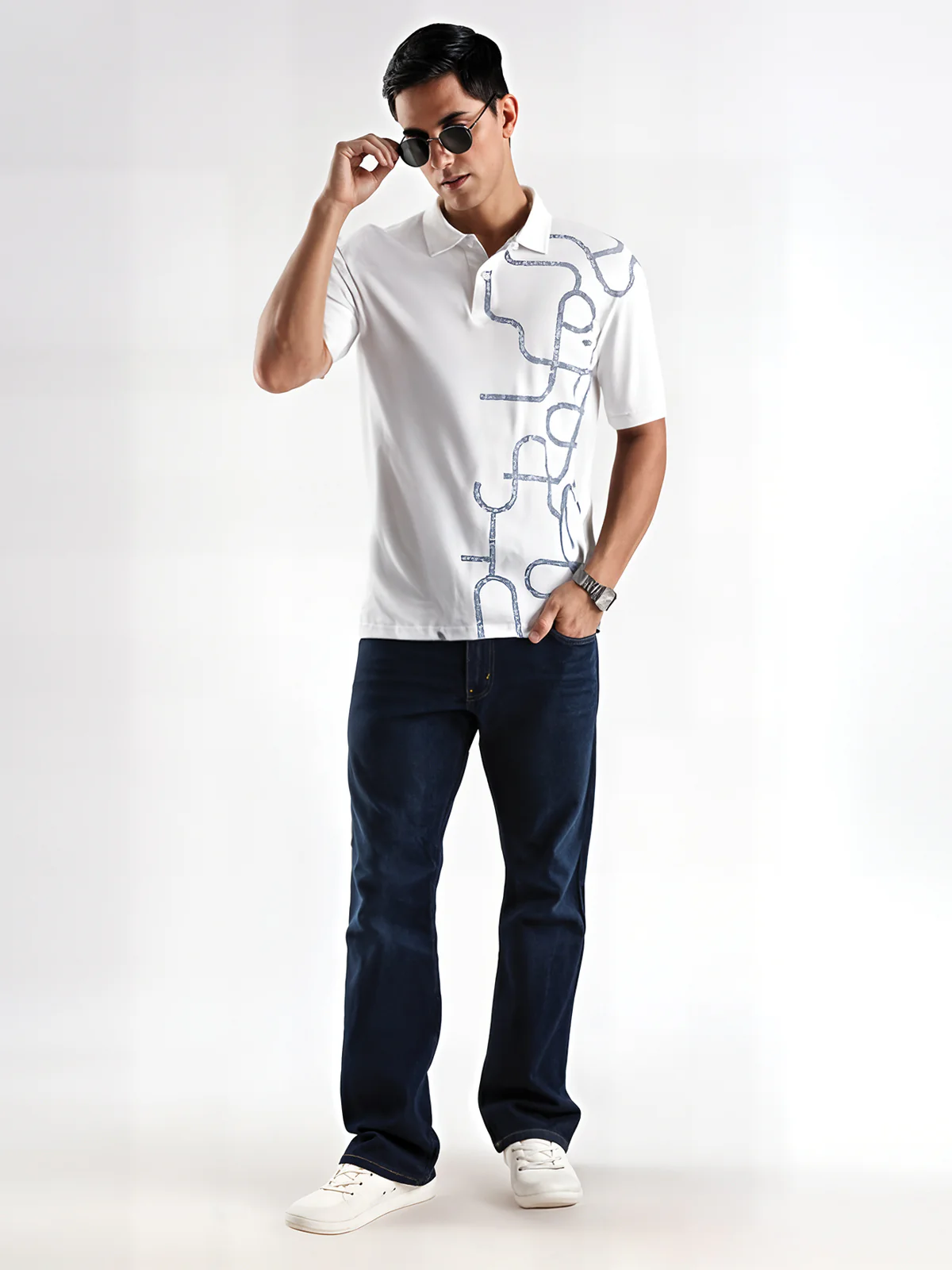 Men White Regular Fit Polo T-Shirt - Image 5