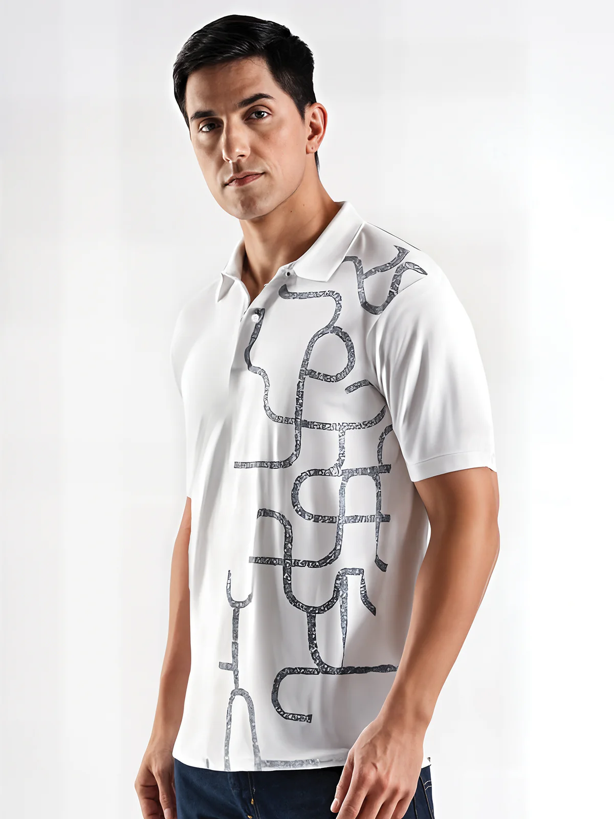 Men White Regular Fit Polo T-Shirt - Image 6