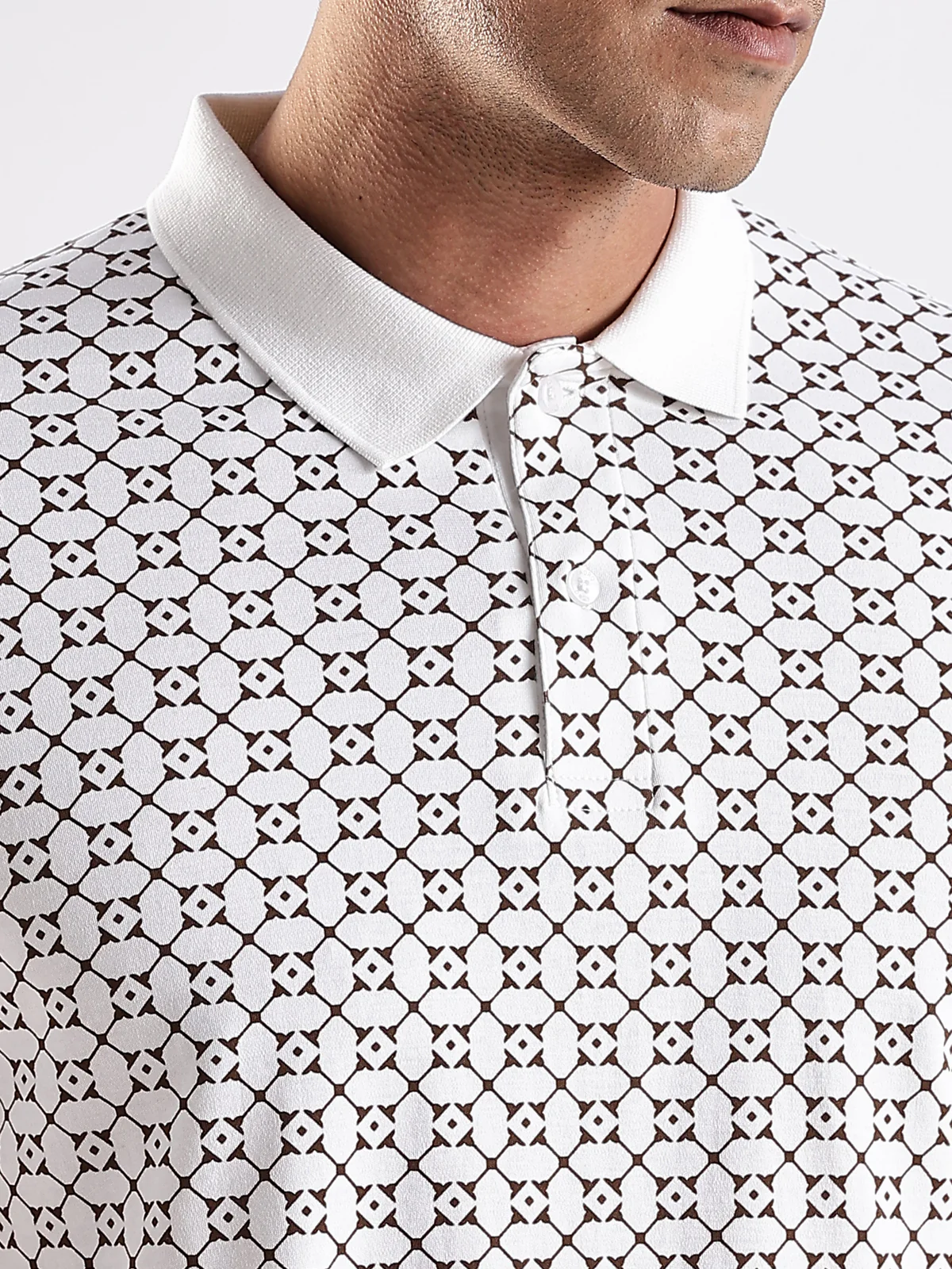 Men White Regular Fit Polo T-Shirt - Image 3