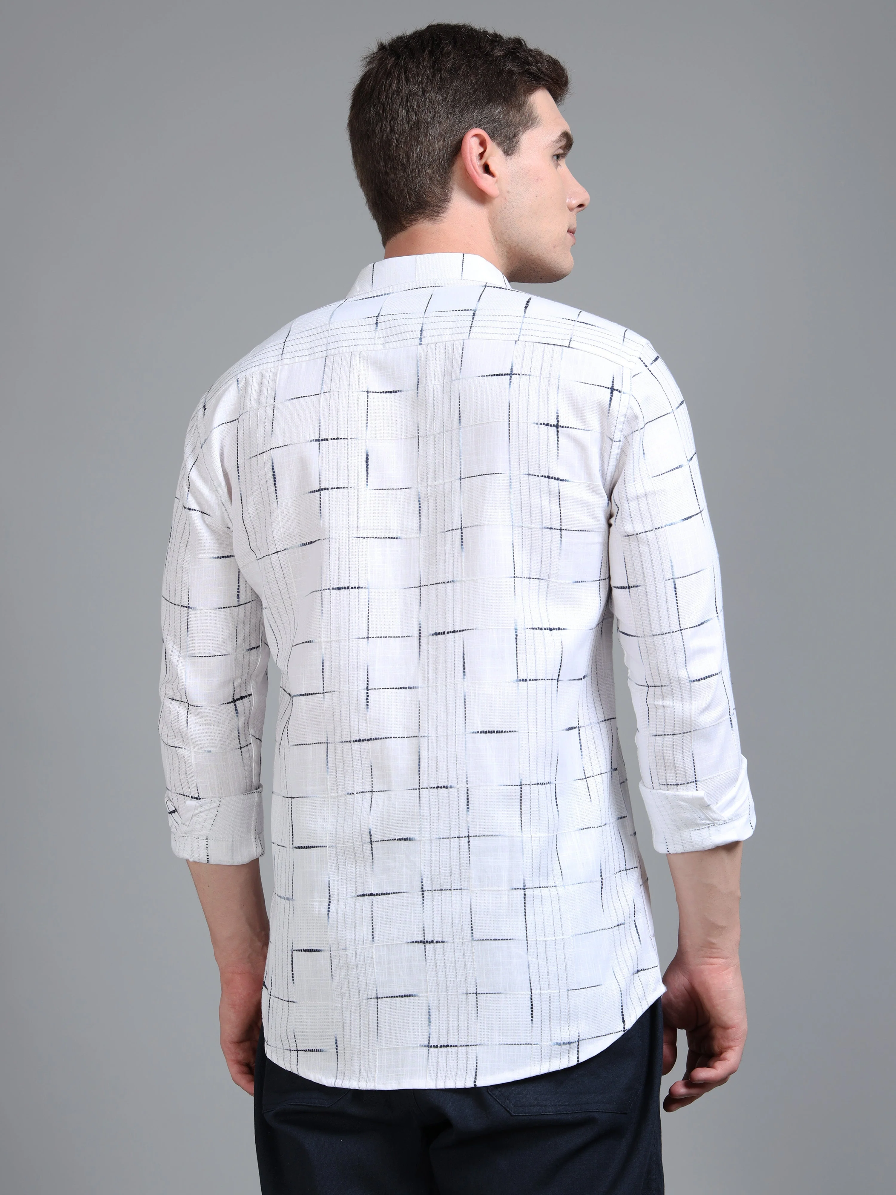 Men Milo White Checks Shirt - Image 2