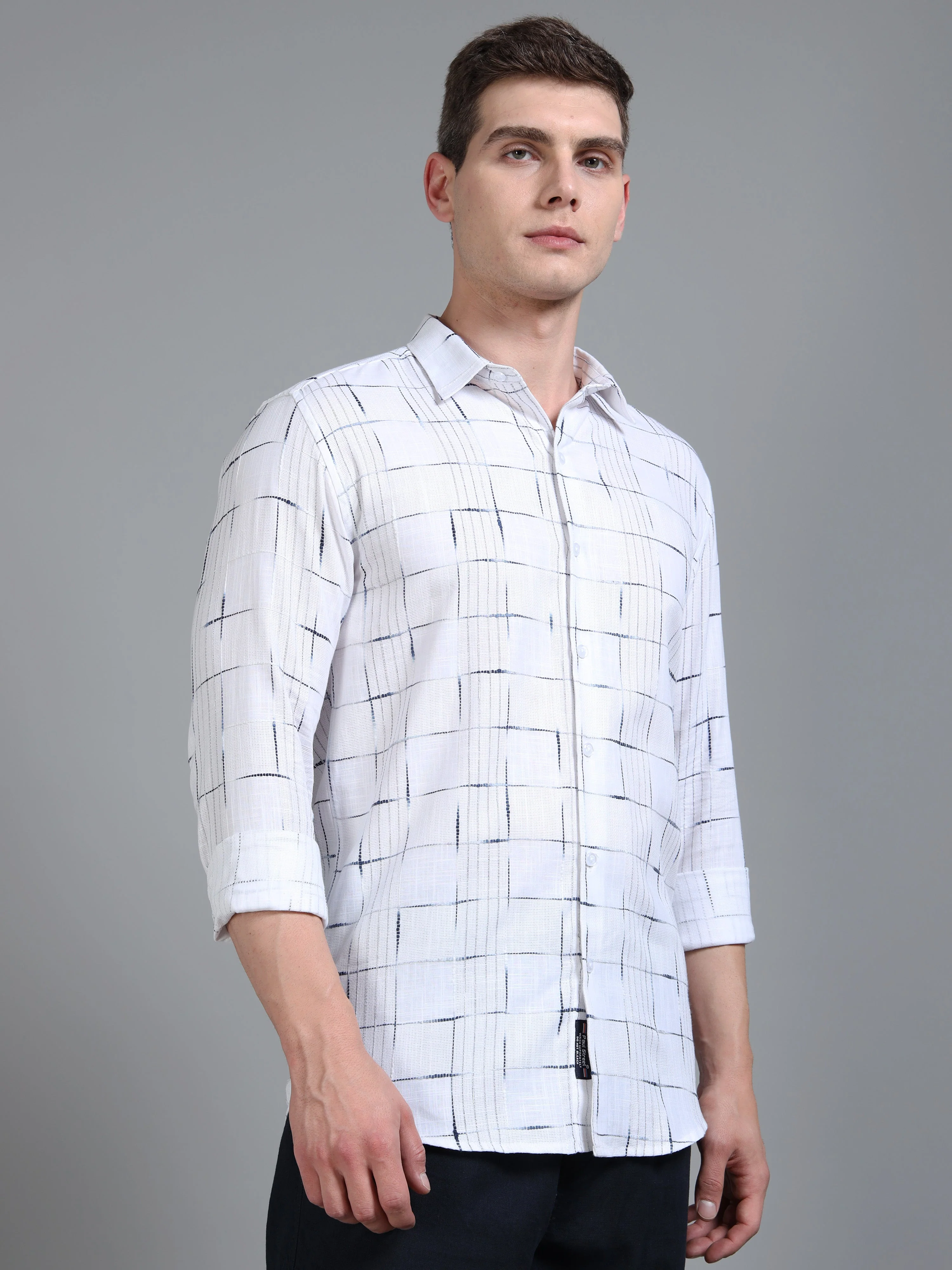 Men Milo White Checks Shirt - Image 3