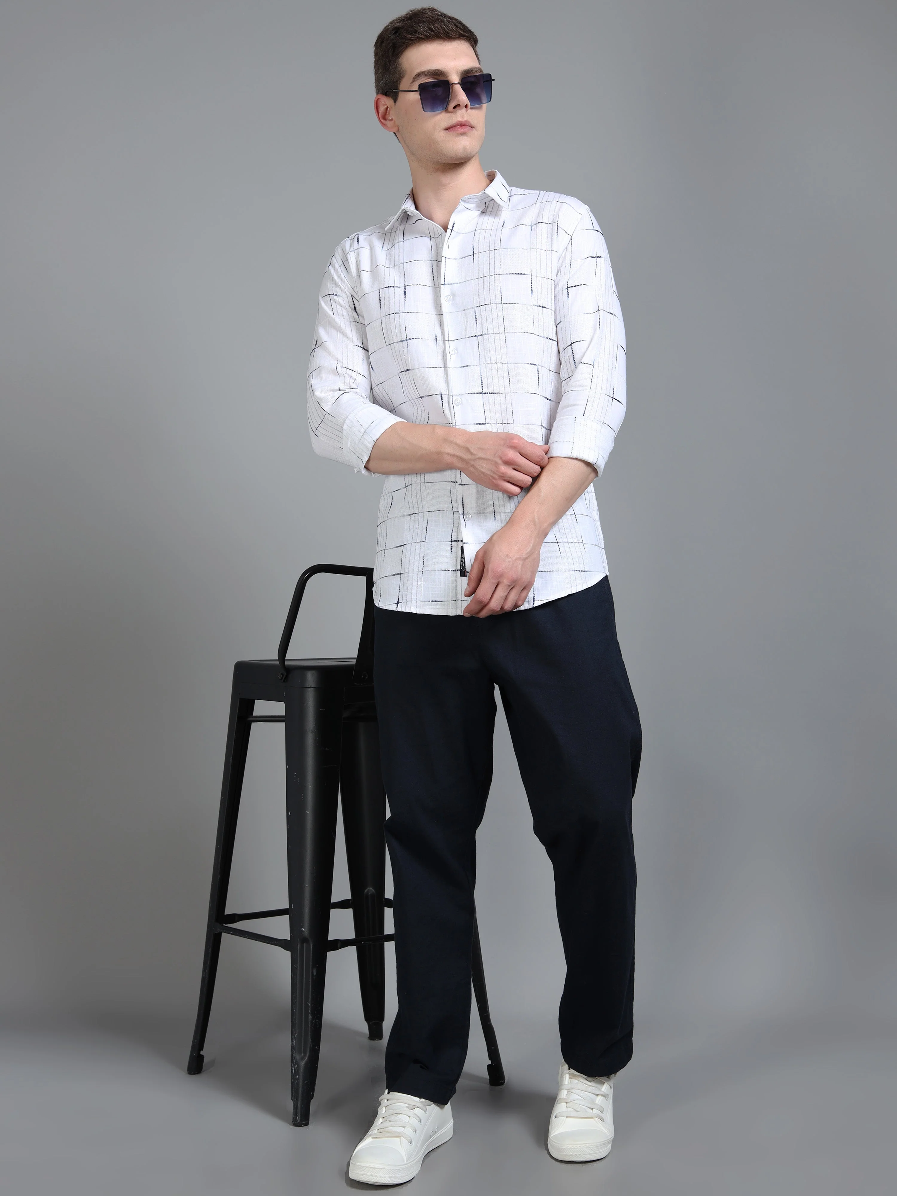 Men Milo White Checks Shirt - Image 6