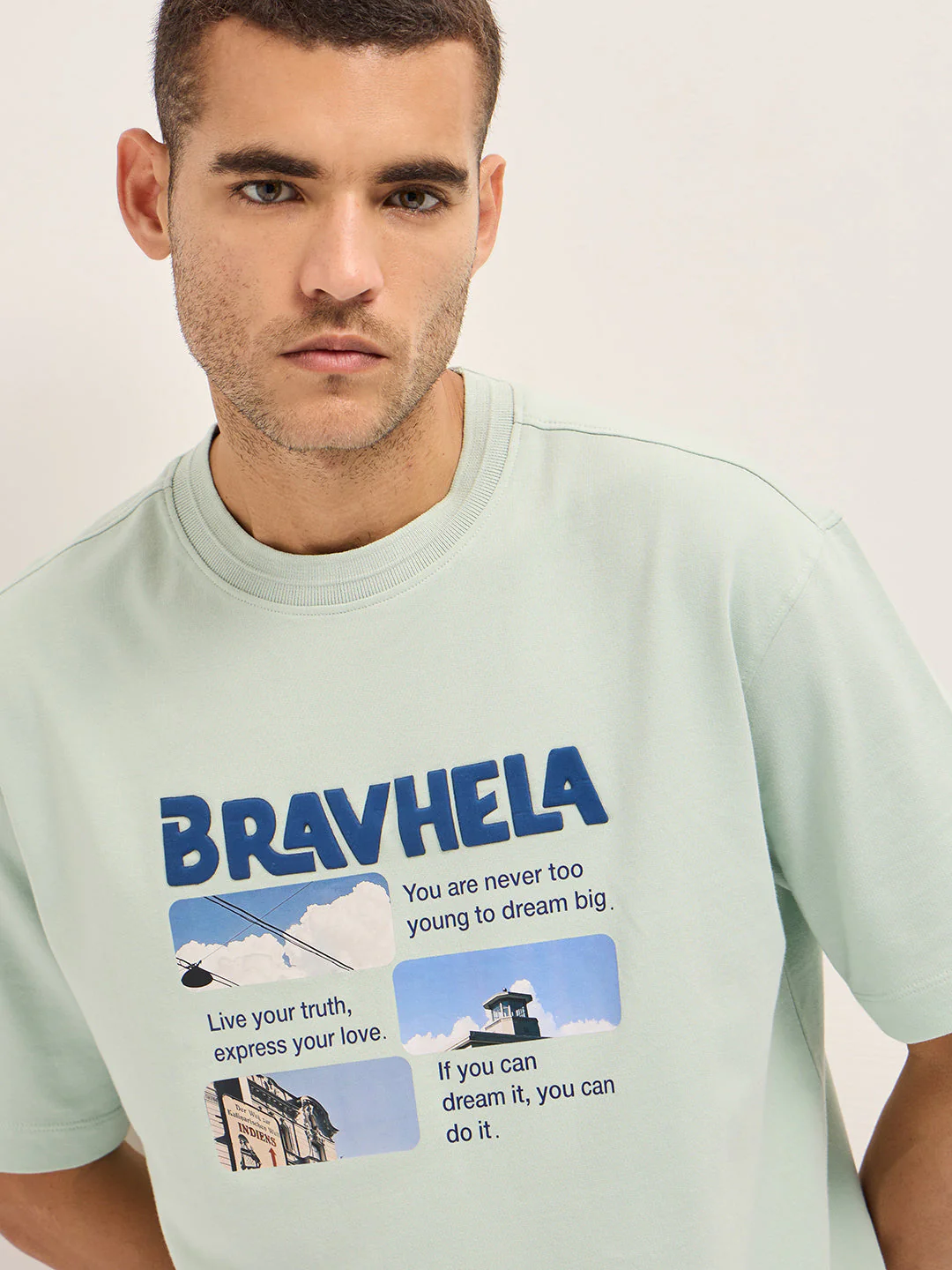 Men Mint Green Graphic Print - Image 5