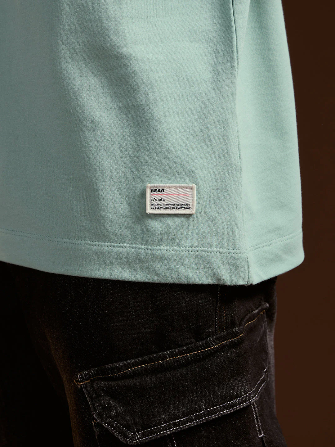 Men Mint Green Oversized Crew Neck T-Shirt - Image 6