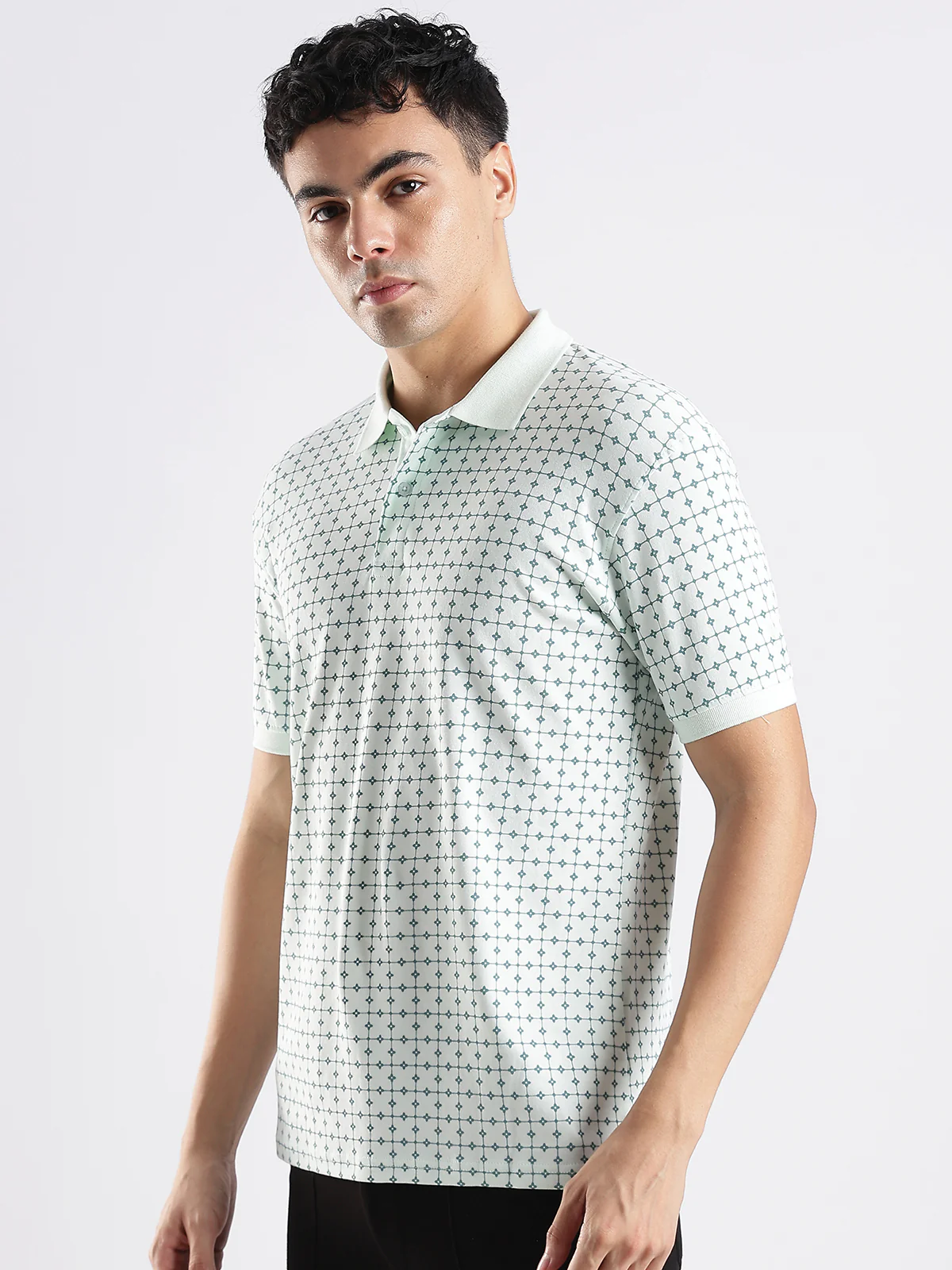 Men White Regular Fit Polo T-Shirt - Image 4