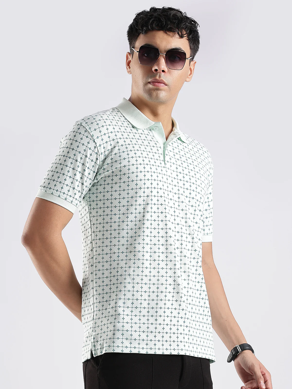 Men White Regular Fit Polo T-Shirt - Image 7