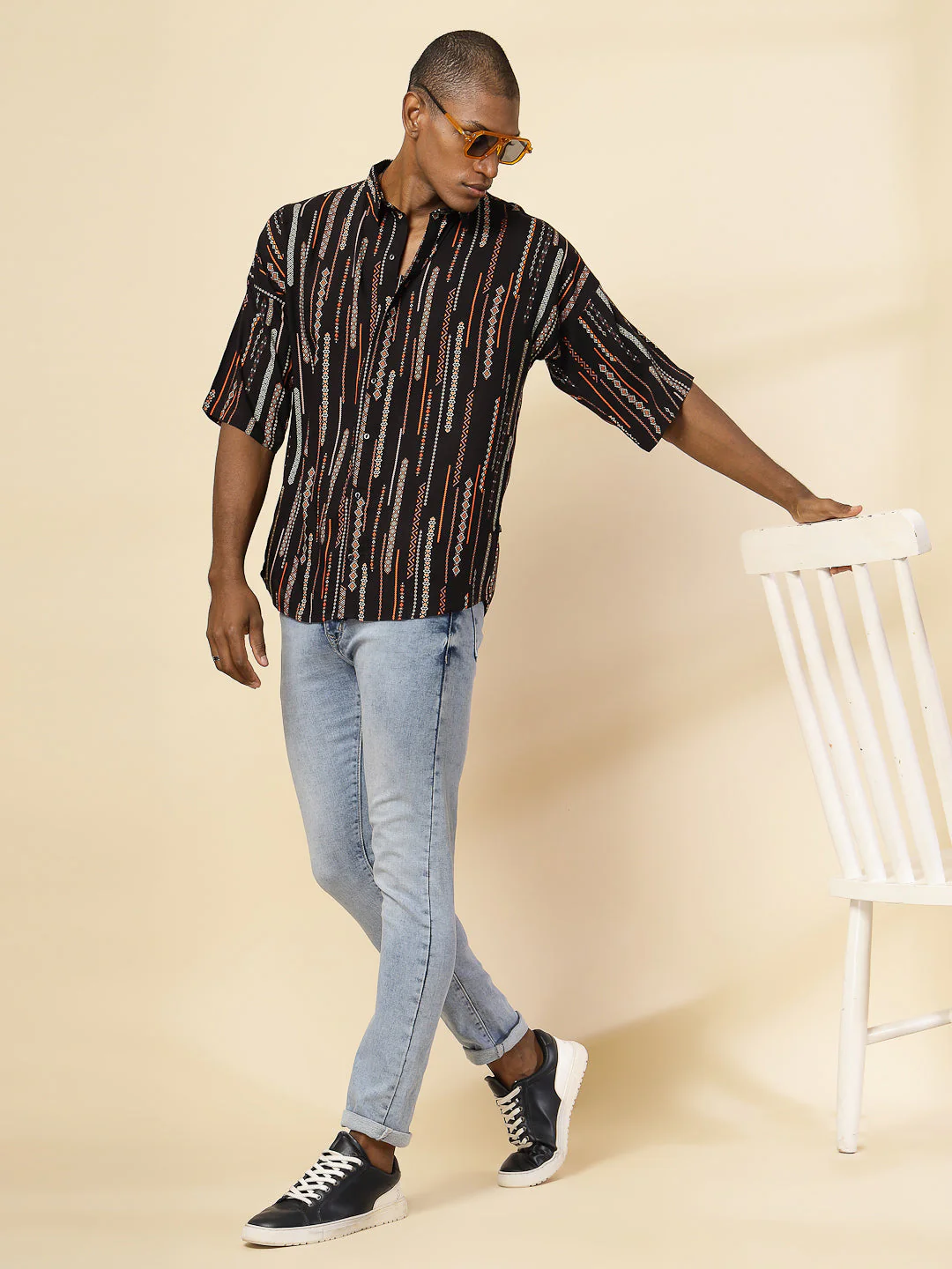 Men Modern Ethnic Print Shirt - Image 2