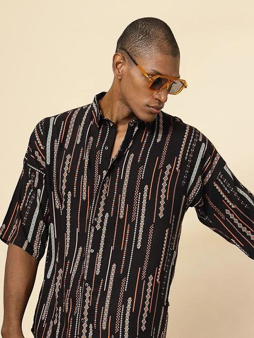 Men Modern Ethnic Print Shirt - Image 3