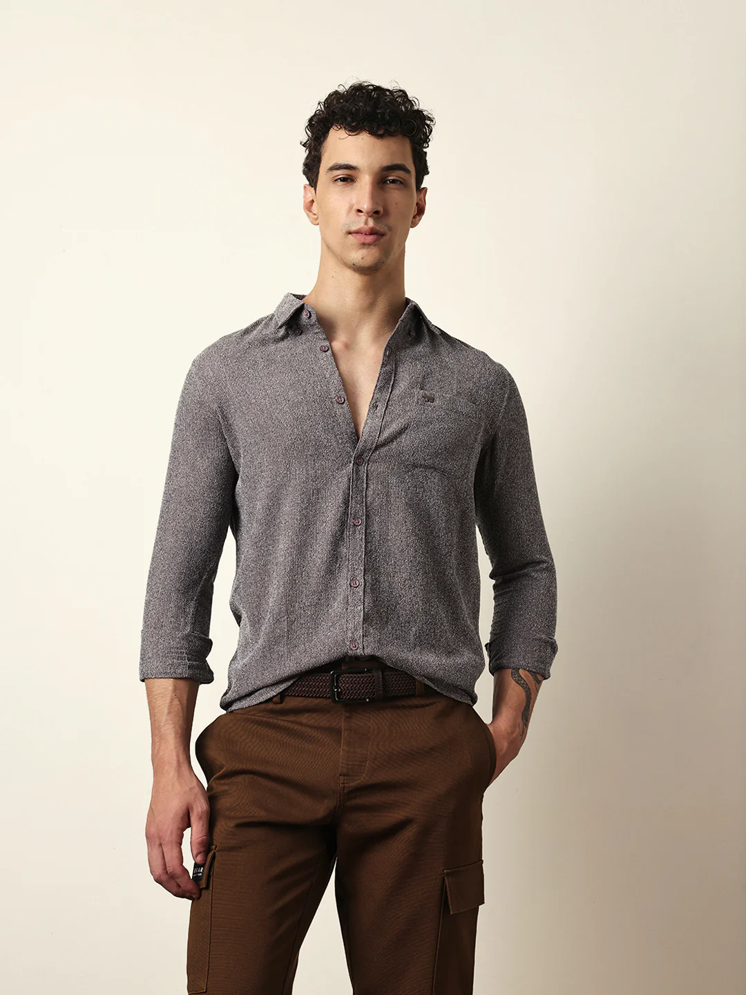 Men Modern Fit Casual Shirt - Image 3