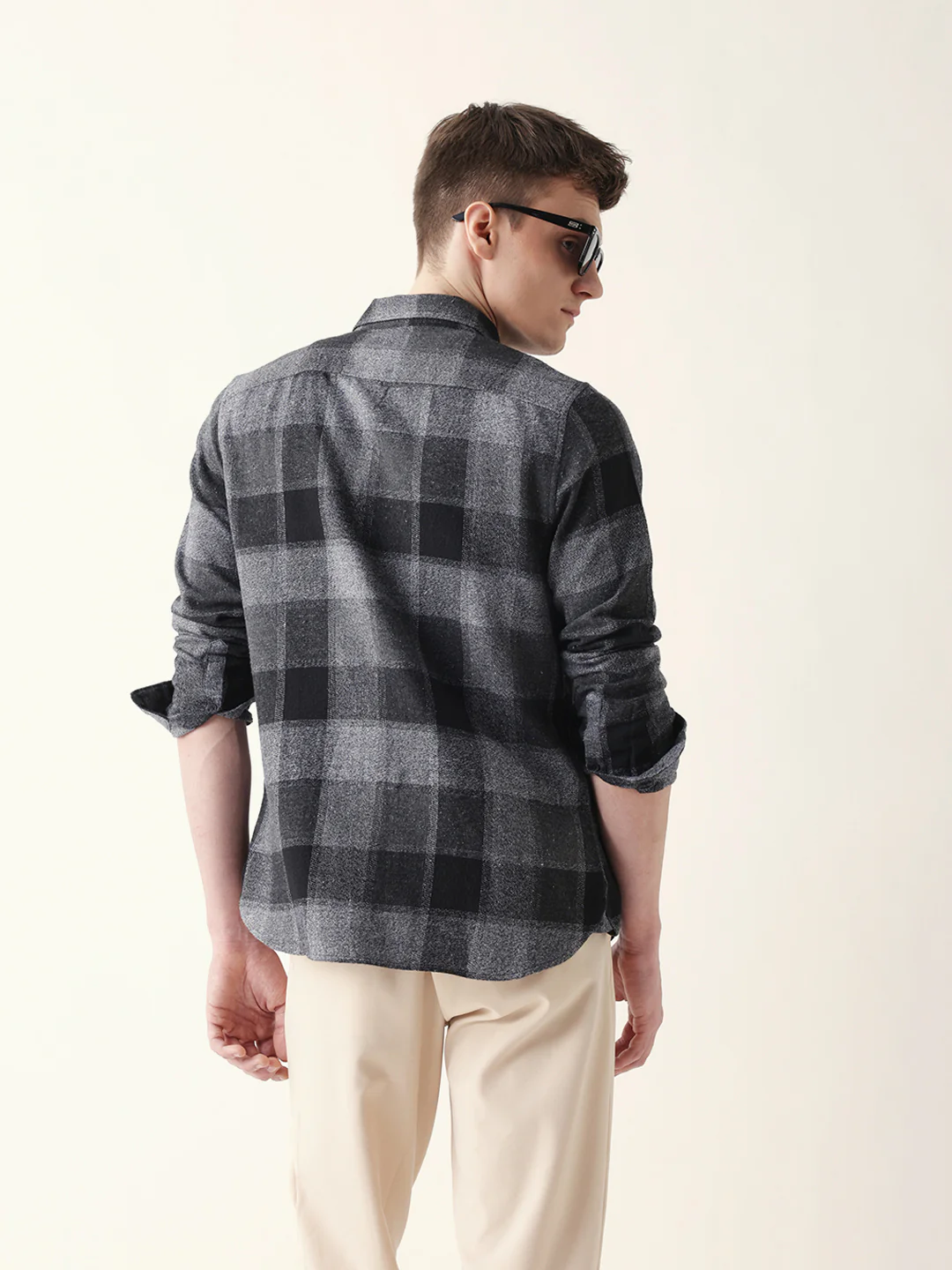 Men Modern Plaid Button-Down Shirt - Image 7