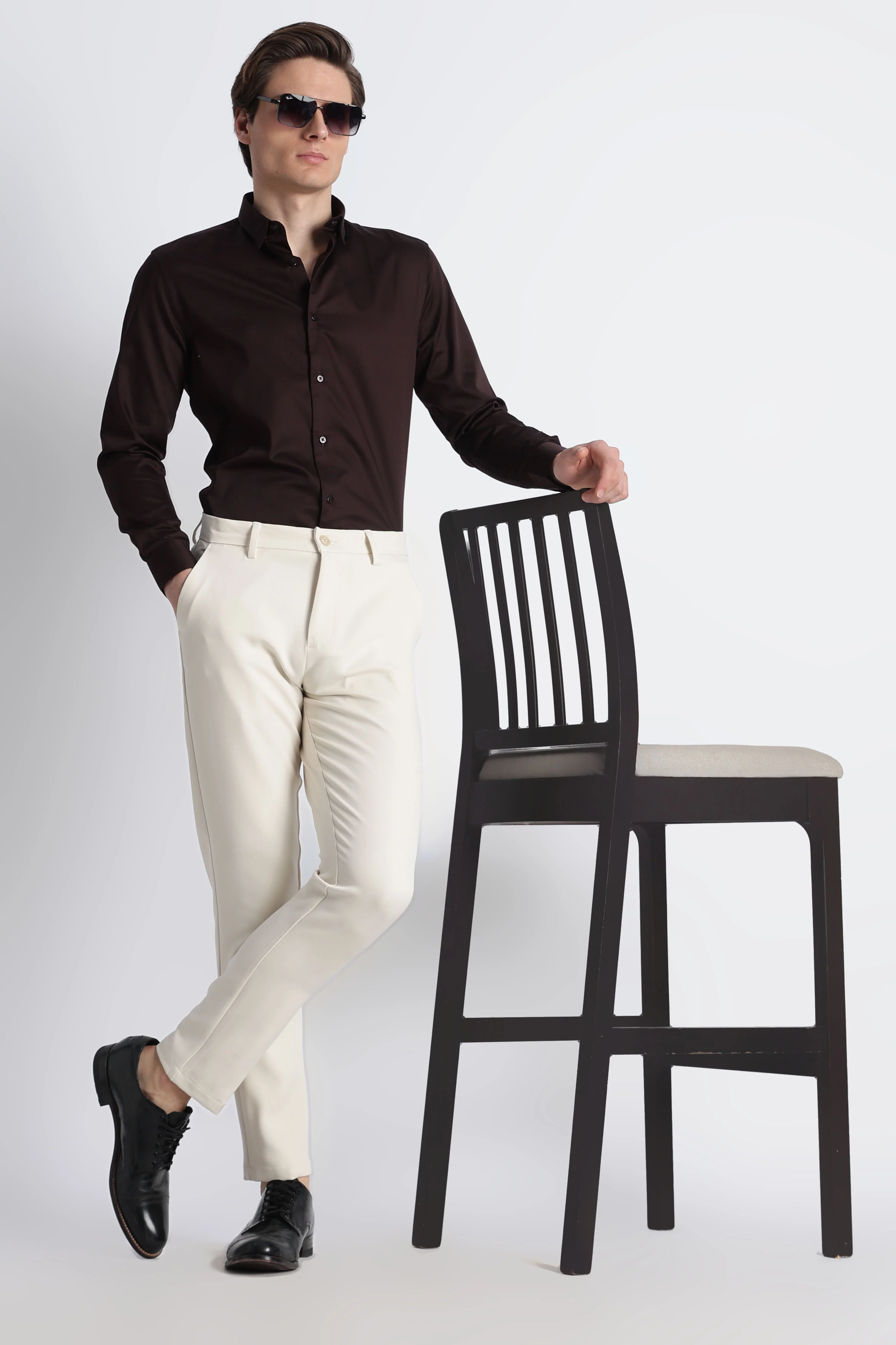 Men Modern Slim Fit Trousers - Image 2