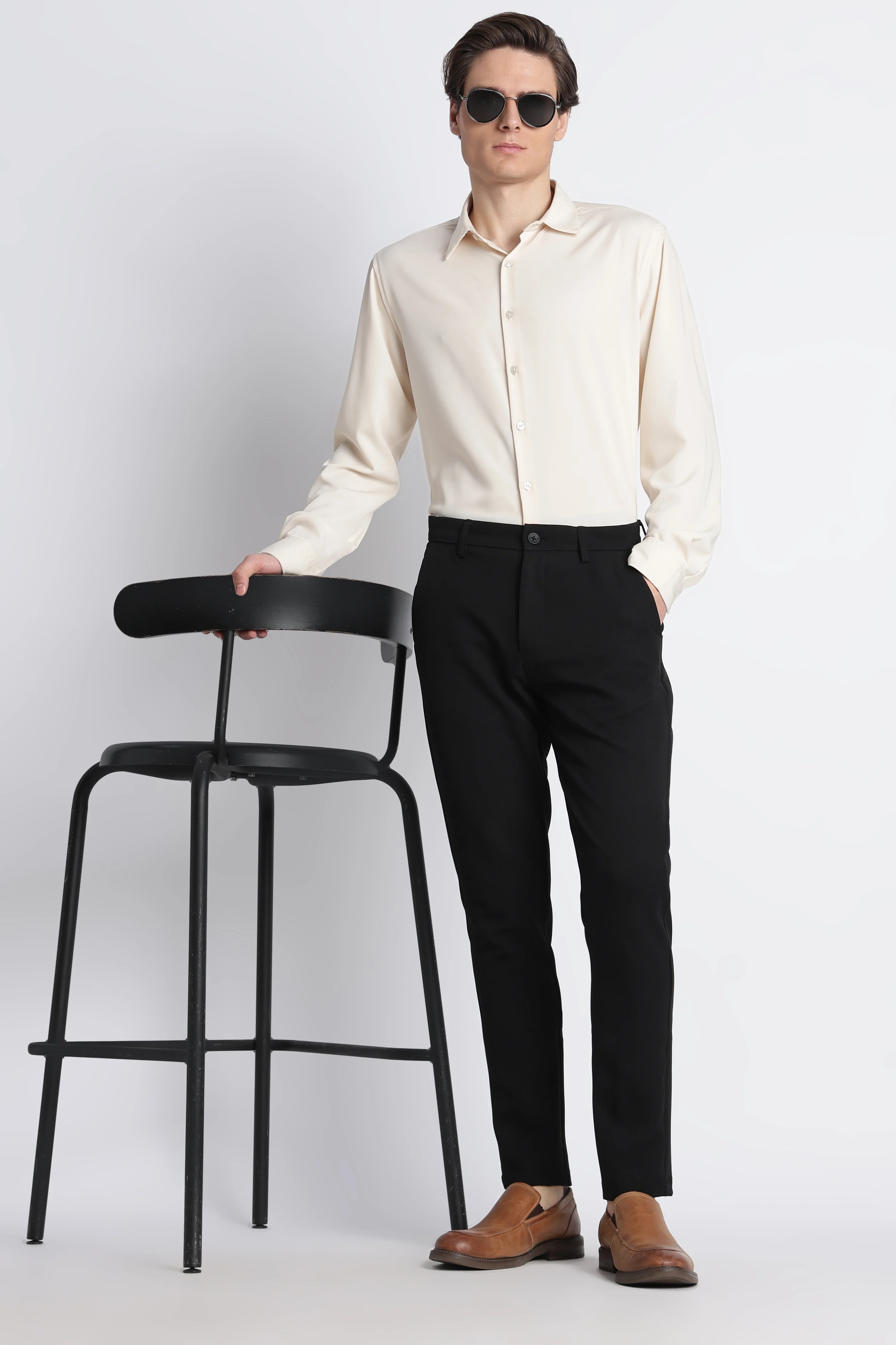Men Modern Slim Fit Trousers - Image 2