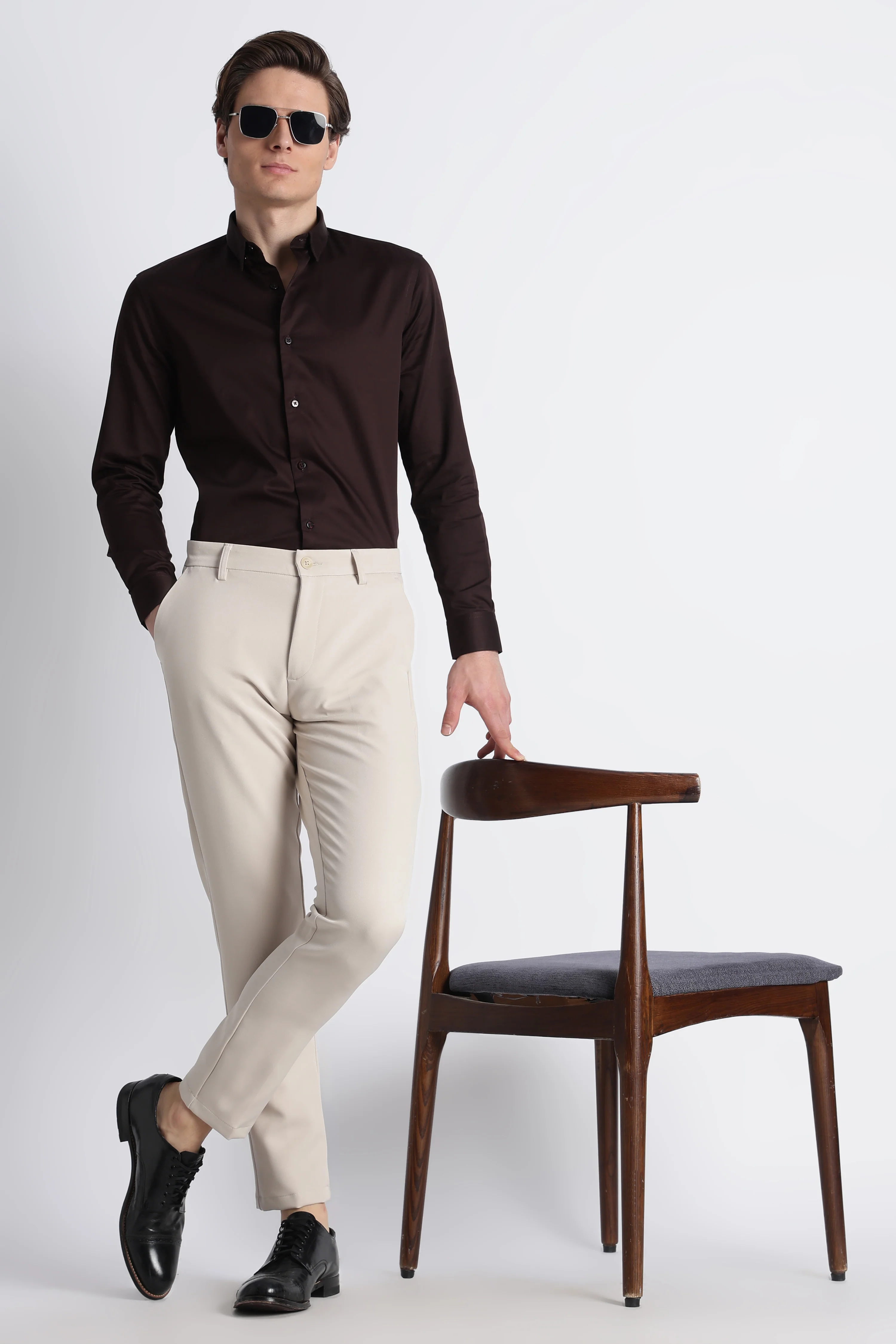 Men Modern Slim Fit Trousers - Image 2