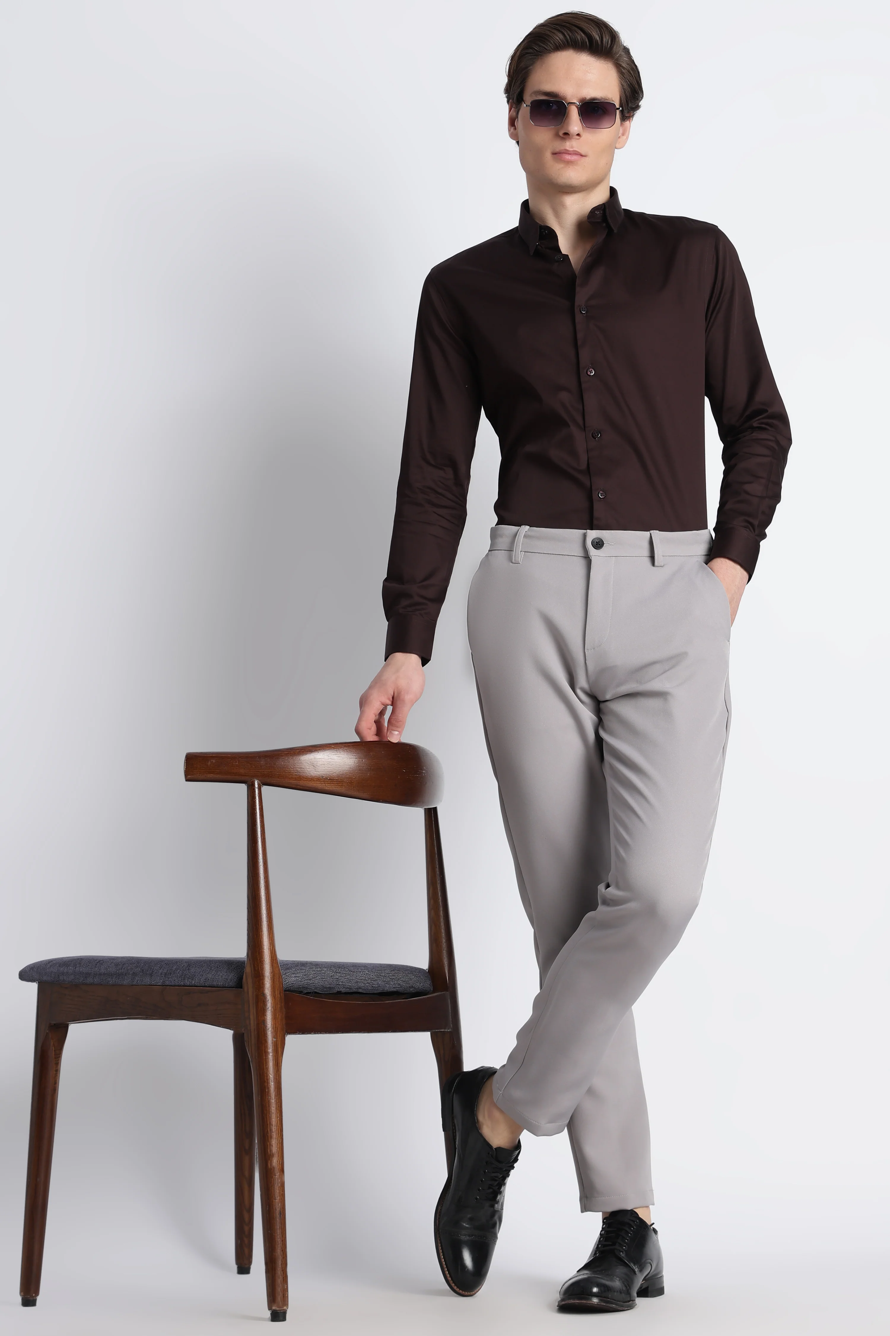 Men Modern Slim Fit Trousers - Image 2