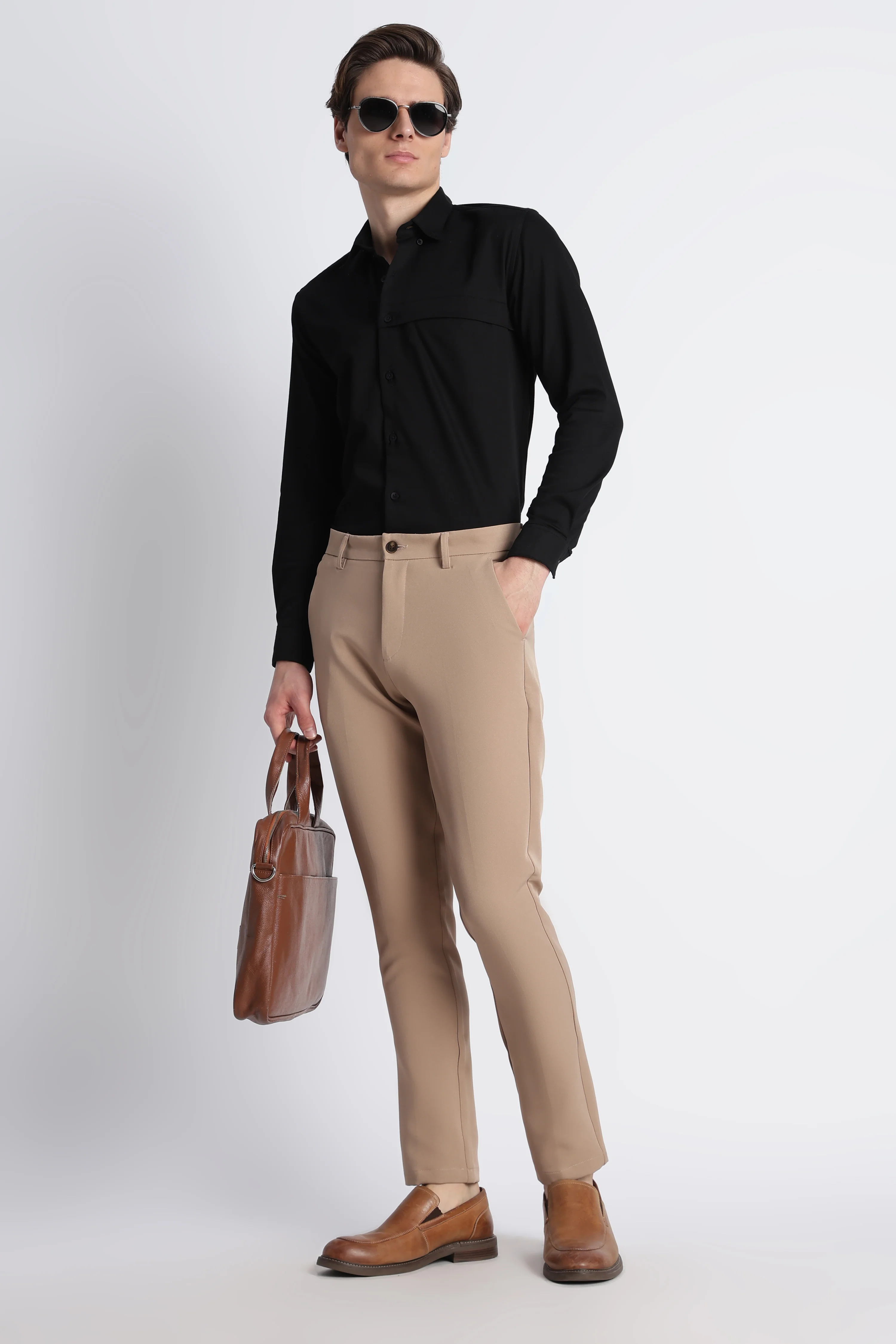 Men Modern Slim Fit Trousers - Image 2
