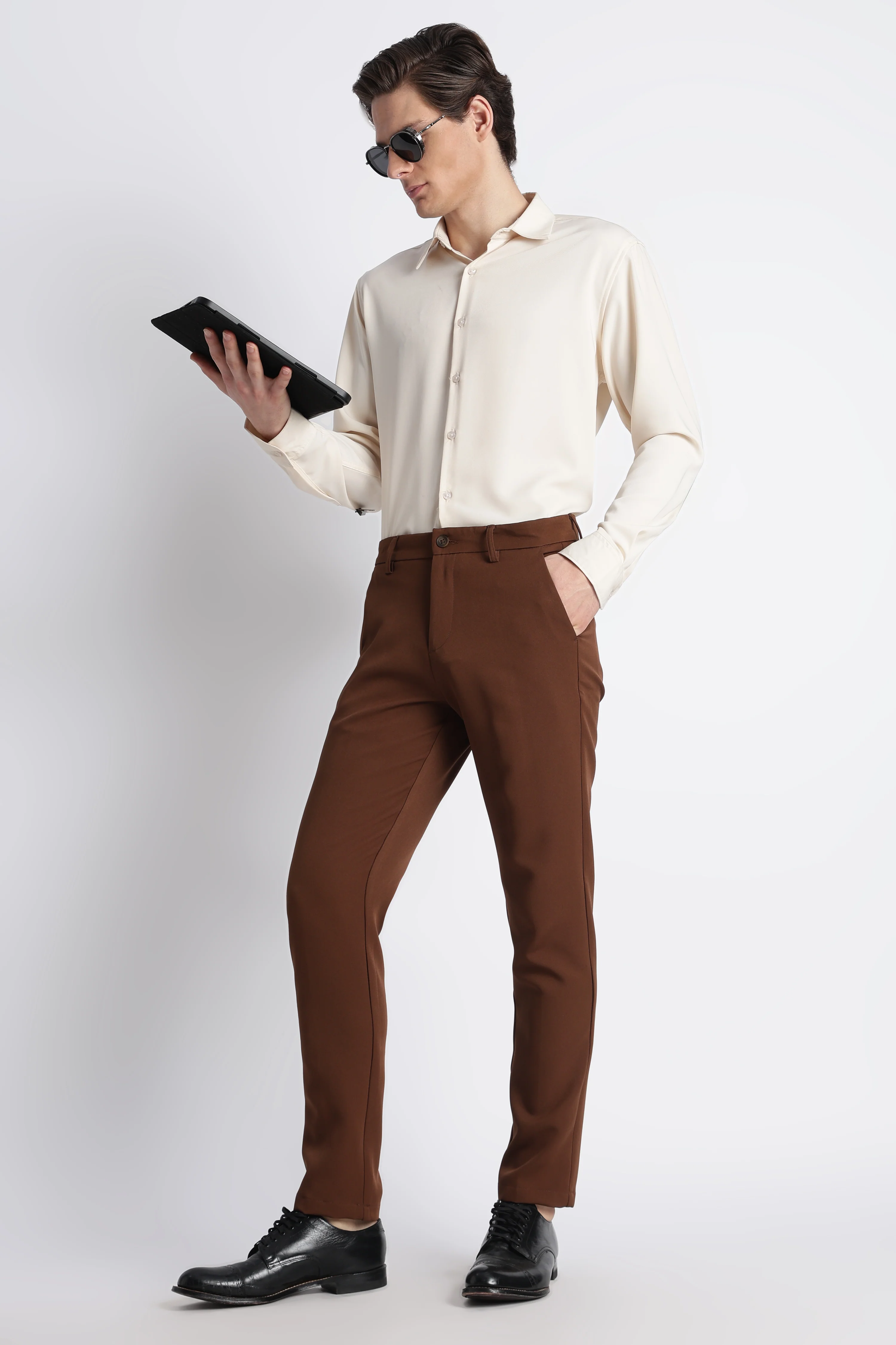 Men Modern Slim Fit Trousers - Image 3
