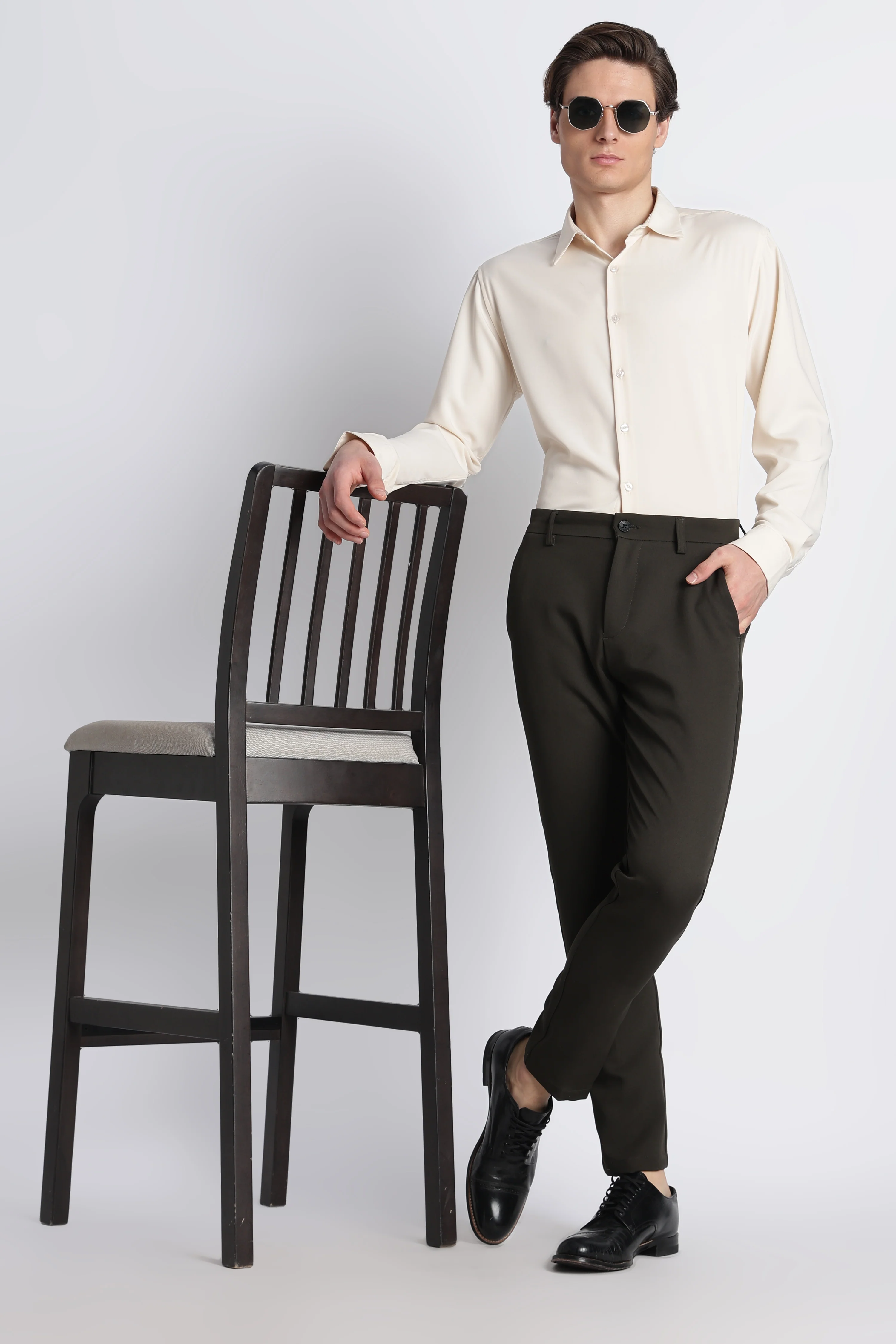 Men Modern Slim Fit Trousers - Image 2