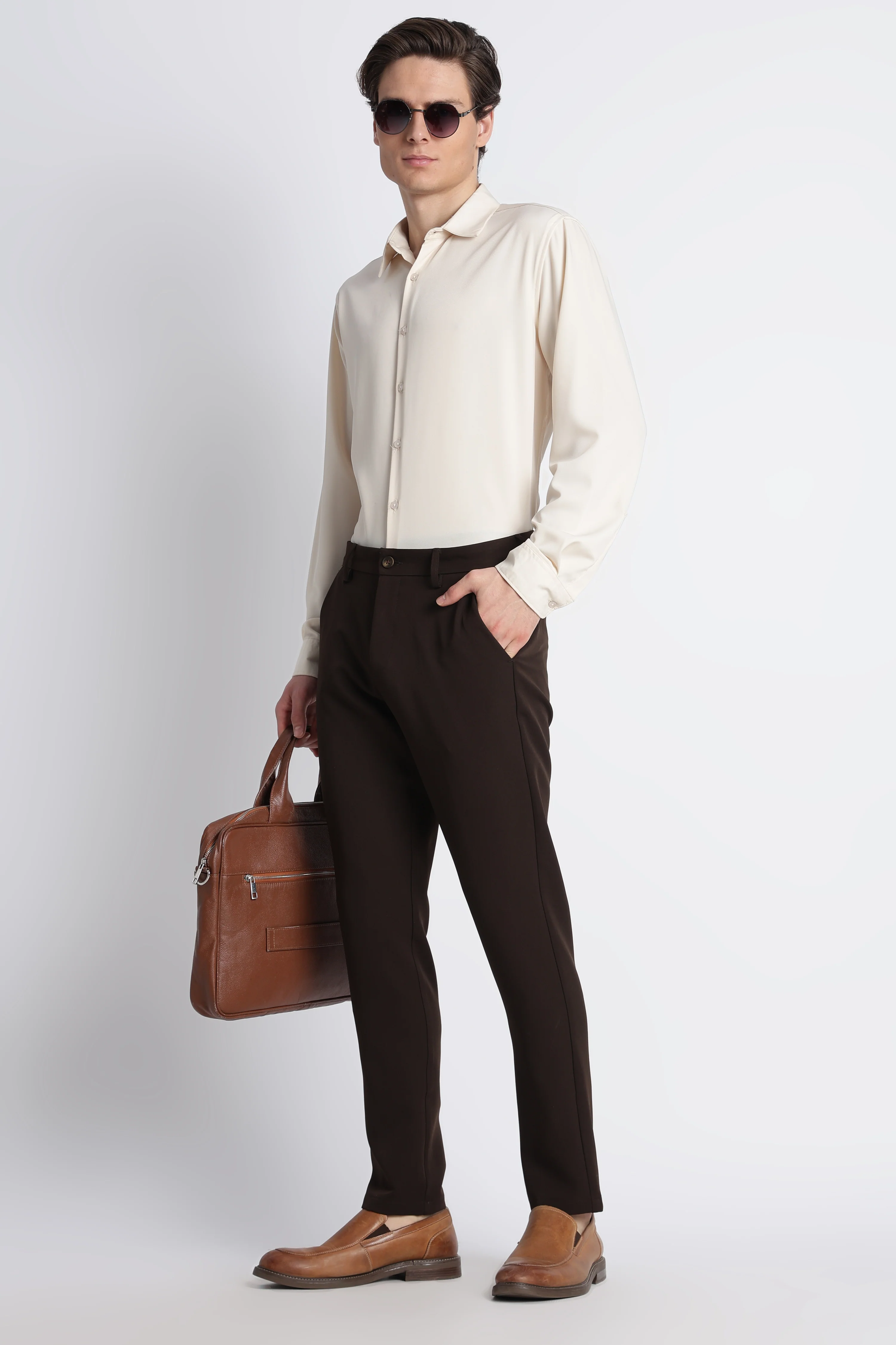 Men Modern Slim Fit Trousers - Image 4