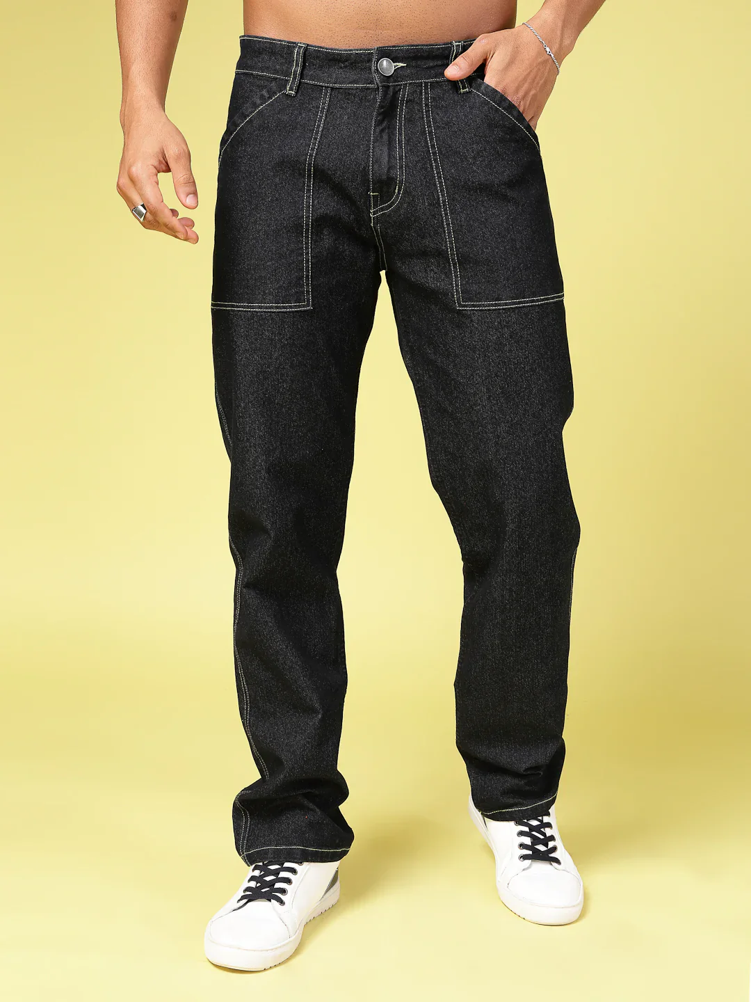 Men Modern Straight Fit Cotton Denim Jeans - Image 2
