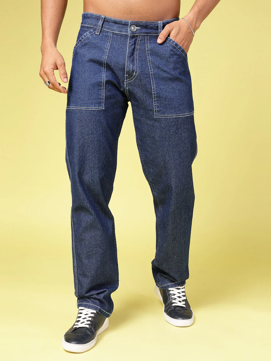 Men Modern Straight Fit Cotton Denim Jeans - Image 3