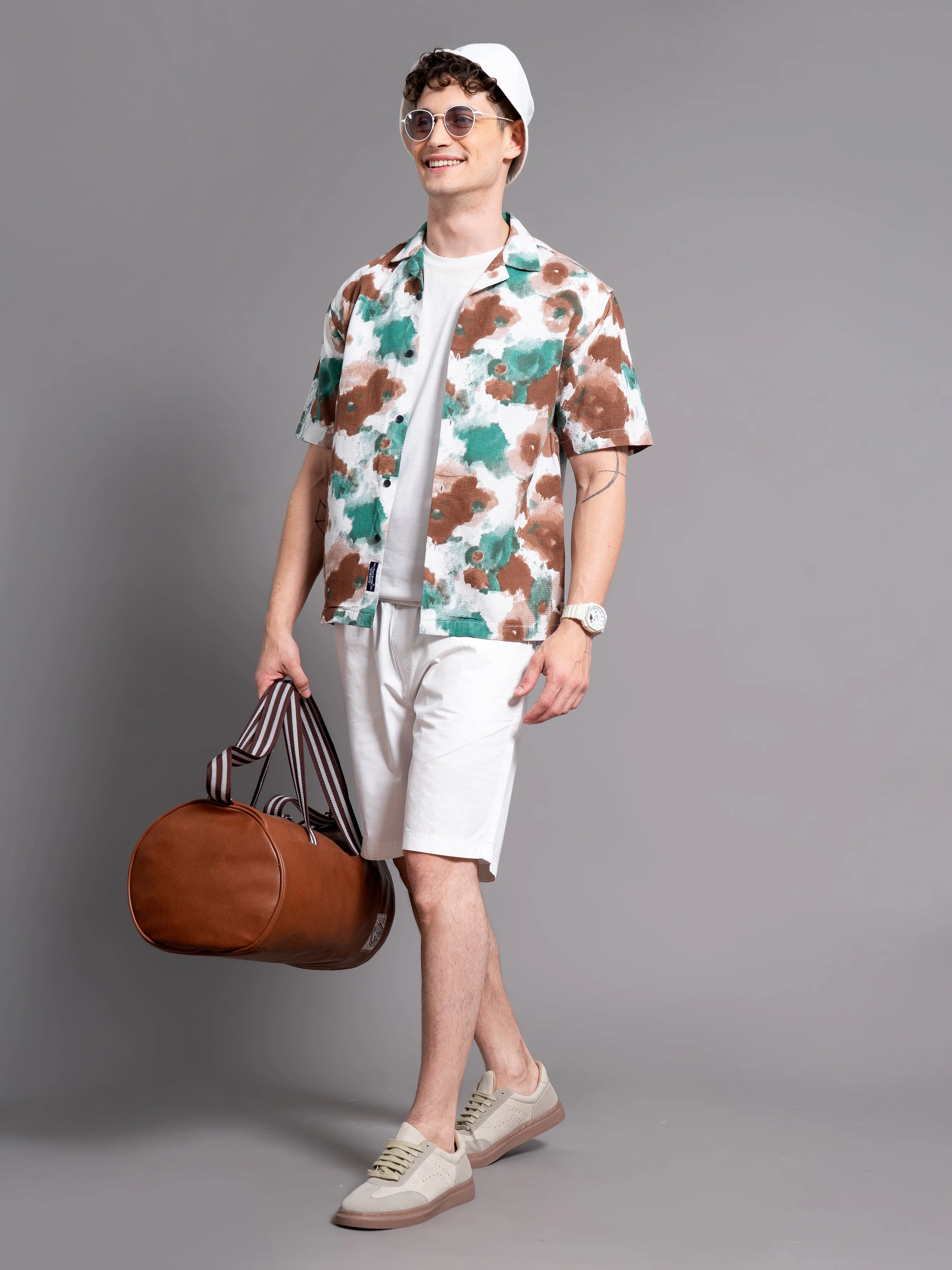 Men Mova Abstract Grey Printed Shirt - Image 6