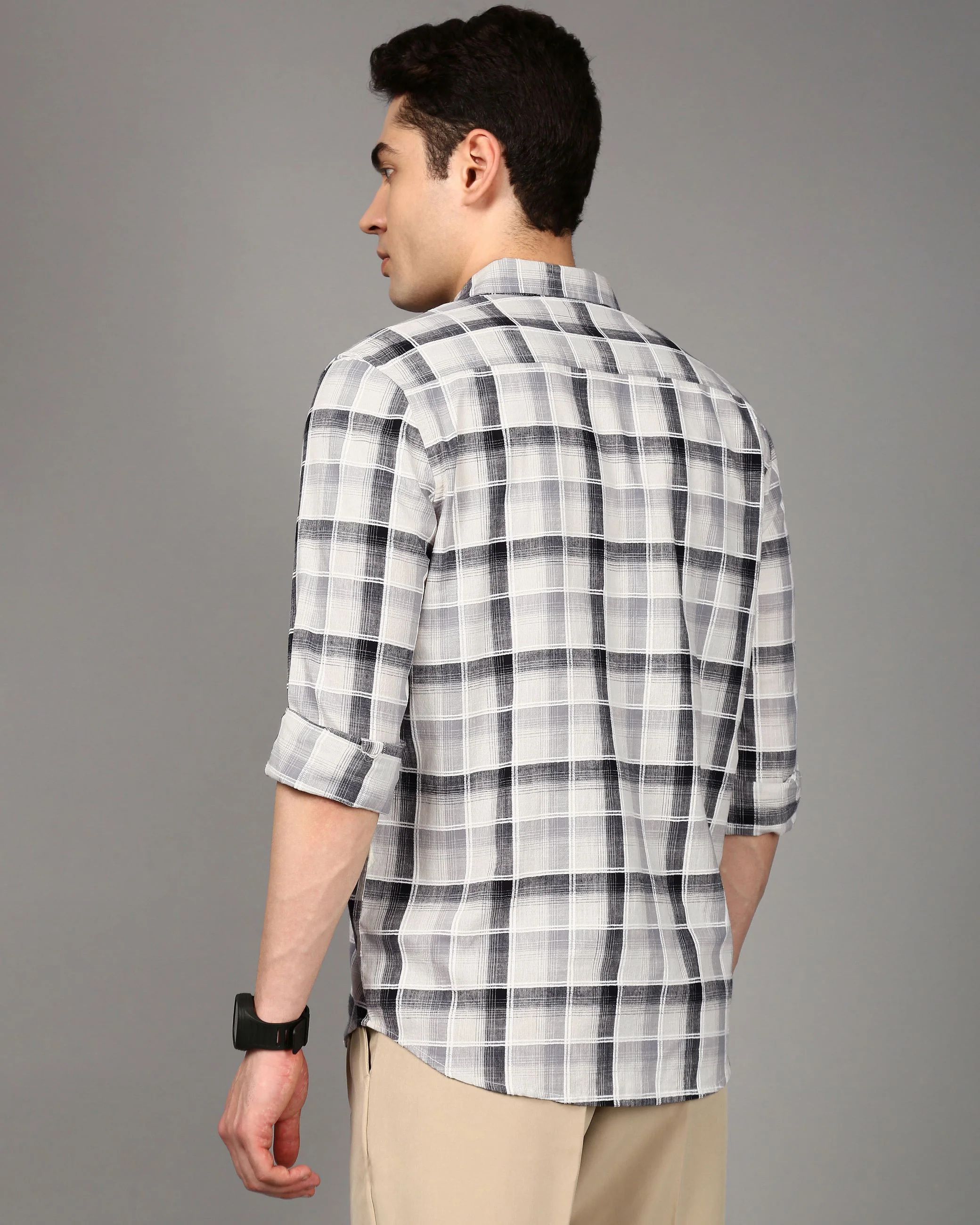 Men Multi Checked Cotton Shirt - Image 2