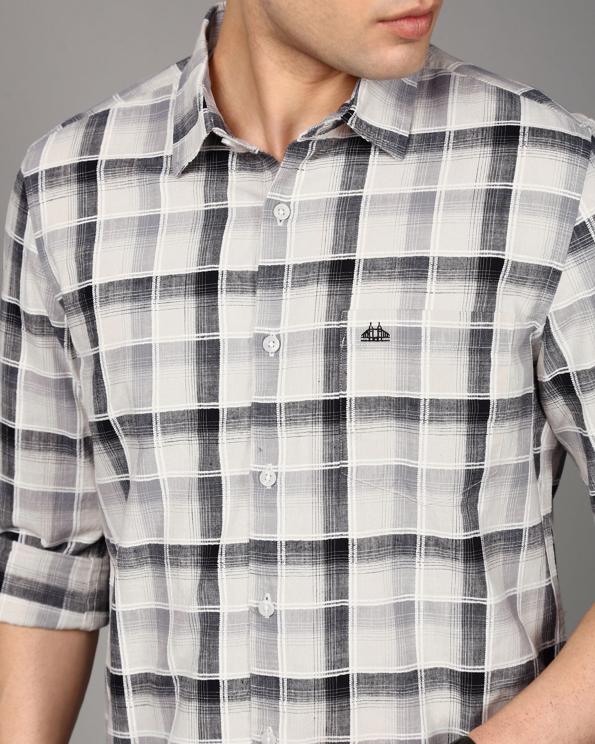 Men Multi Checked Cotton Shirt - Image 3
