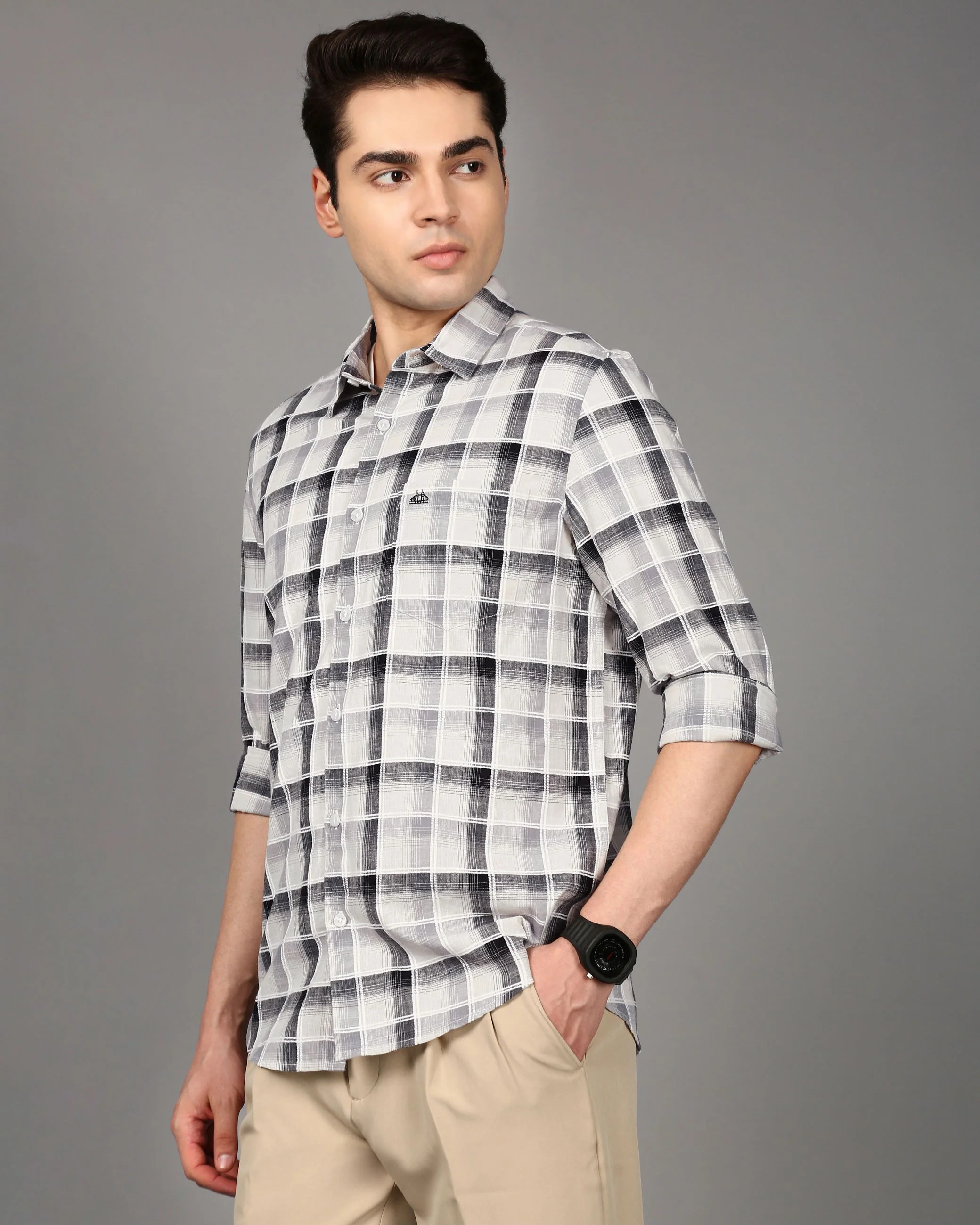 Men Multi Checked Cotton Shirt - Image 4