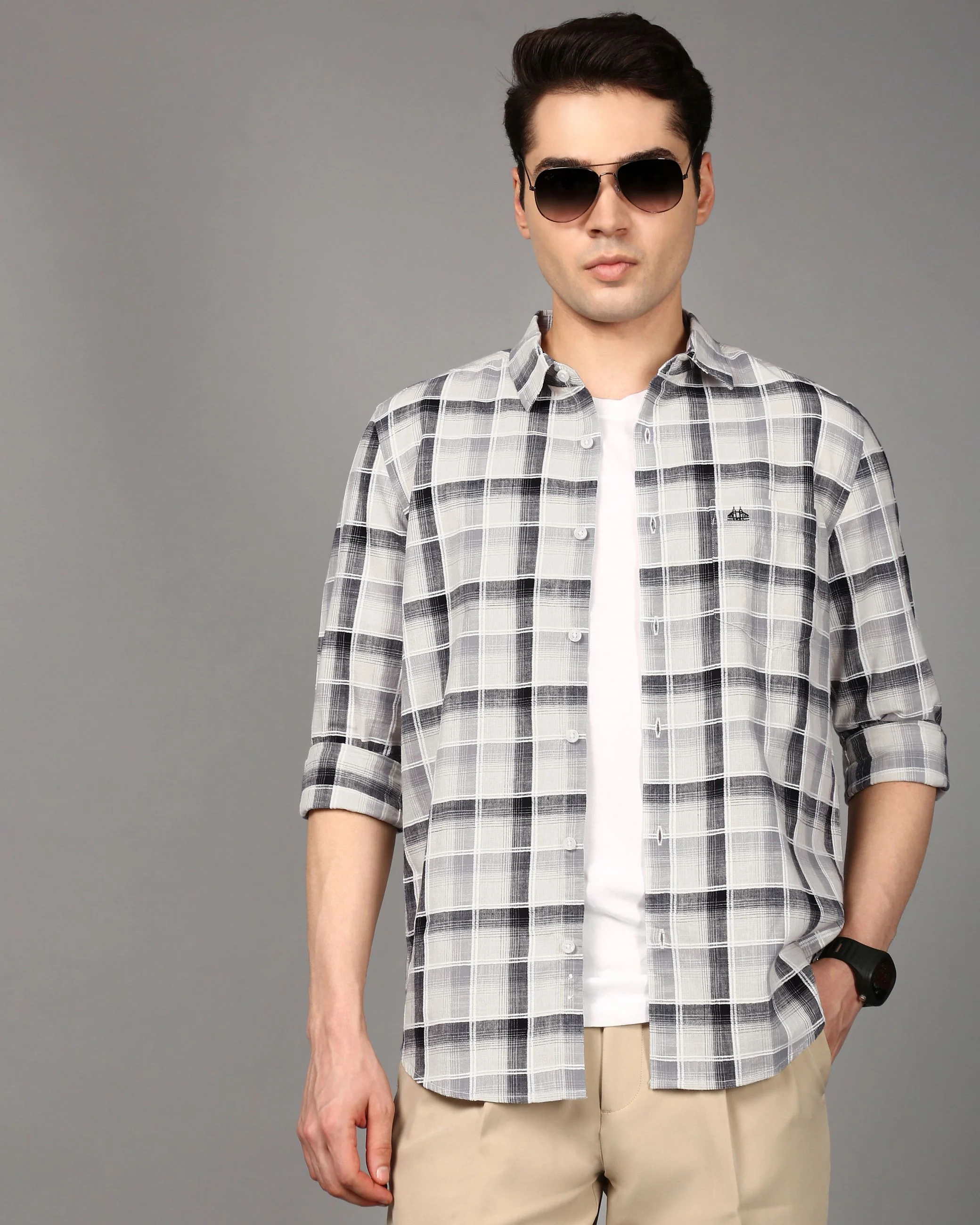 Men Multi Checked Cotton Shirt - Image 6