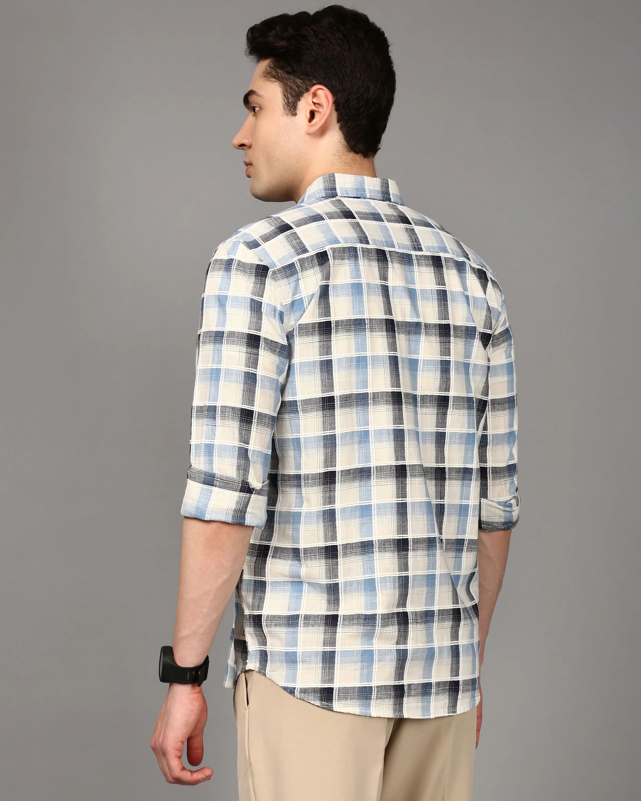 Men Multi Checked Cotton Shirt - Image 2