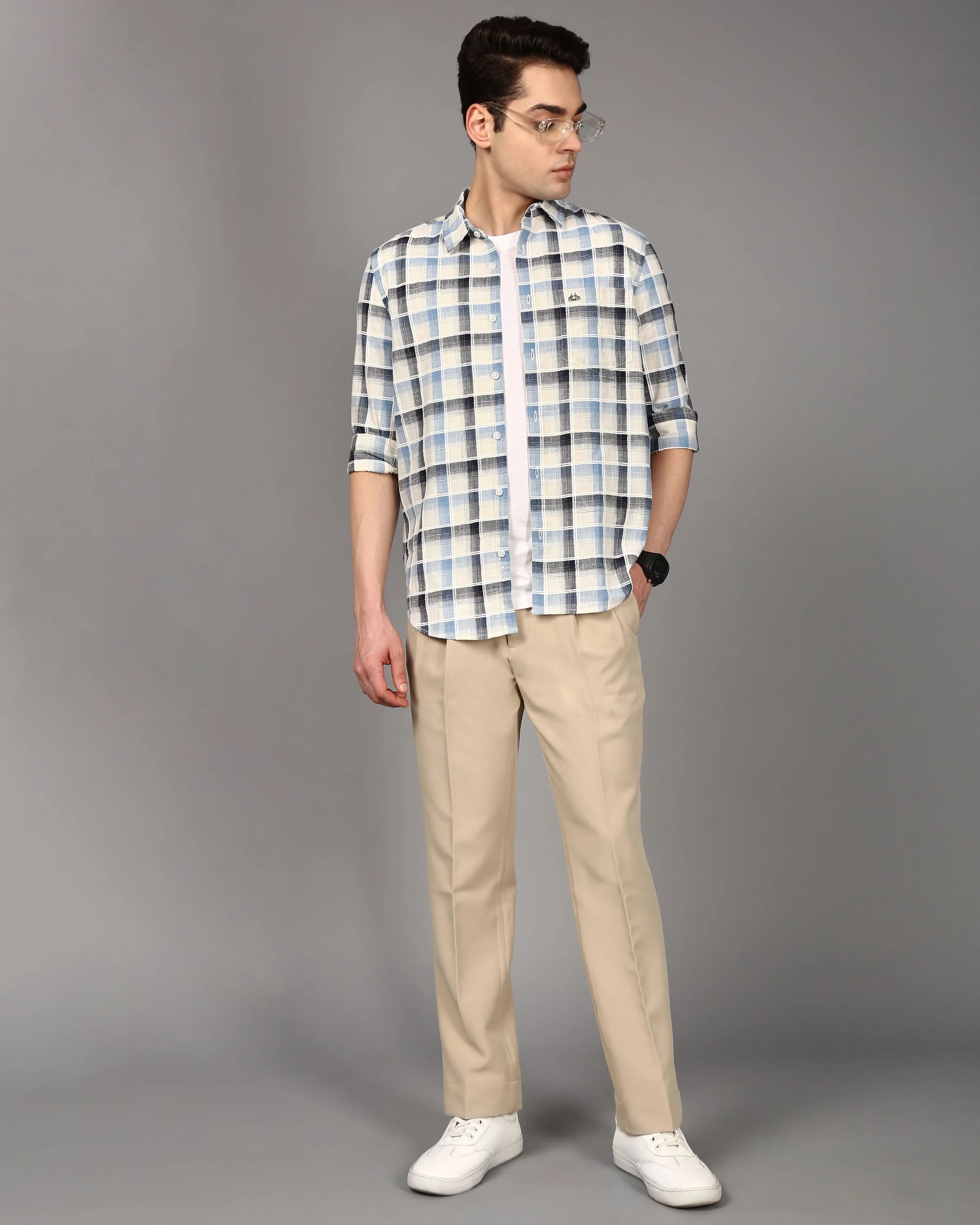 Men Multi Checked Cotton Shirt - Image 4