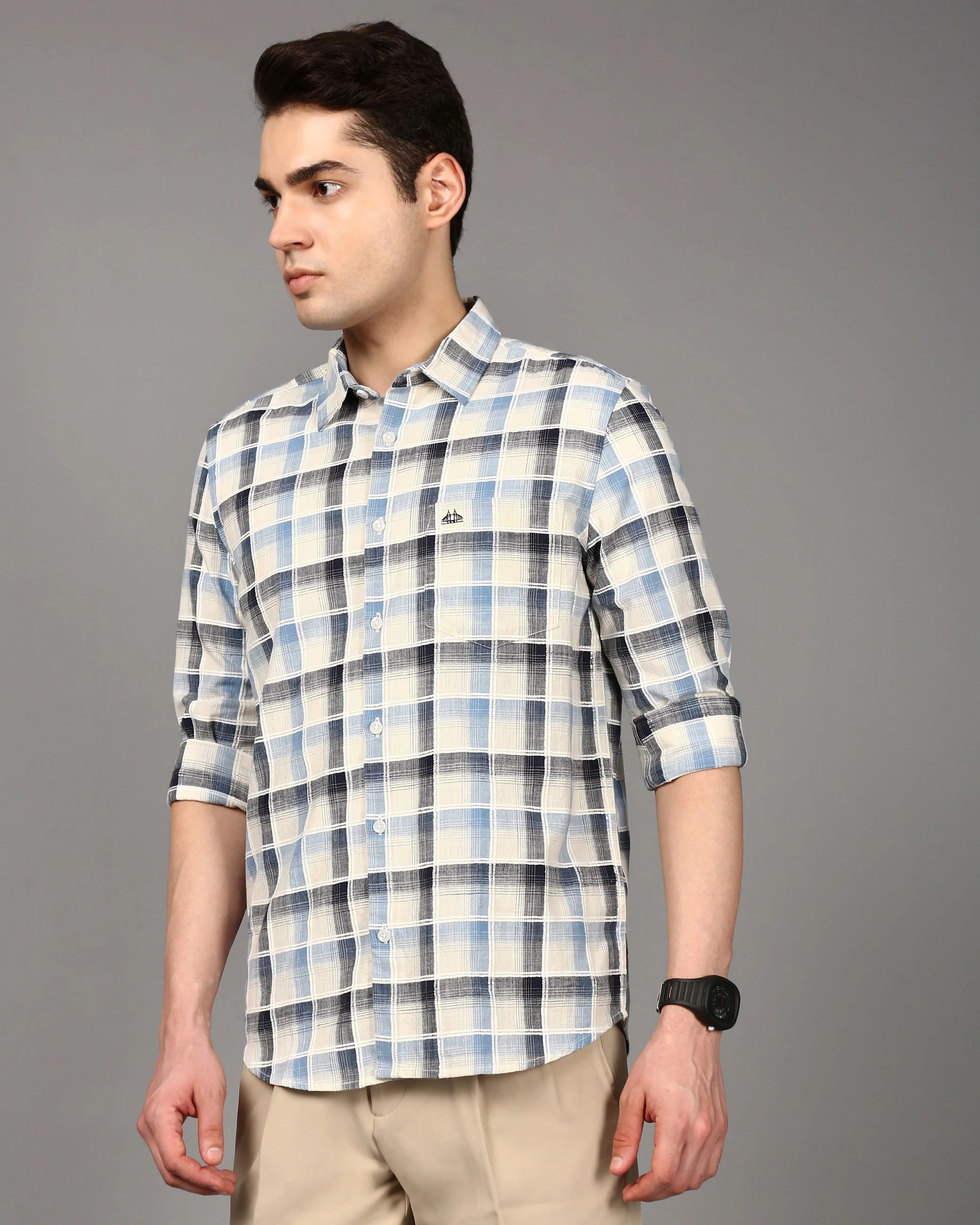 Men Multi Checked Cotton Shirt - Image 5