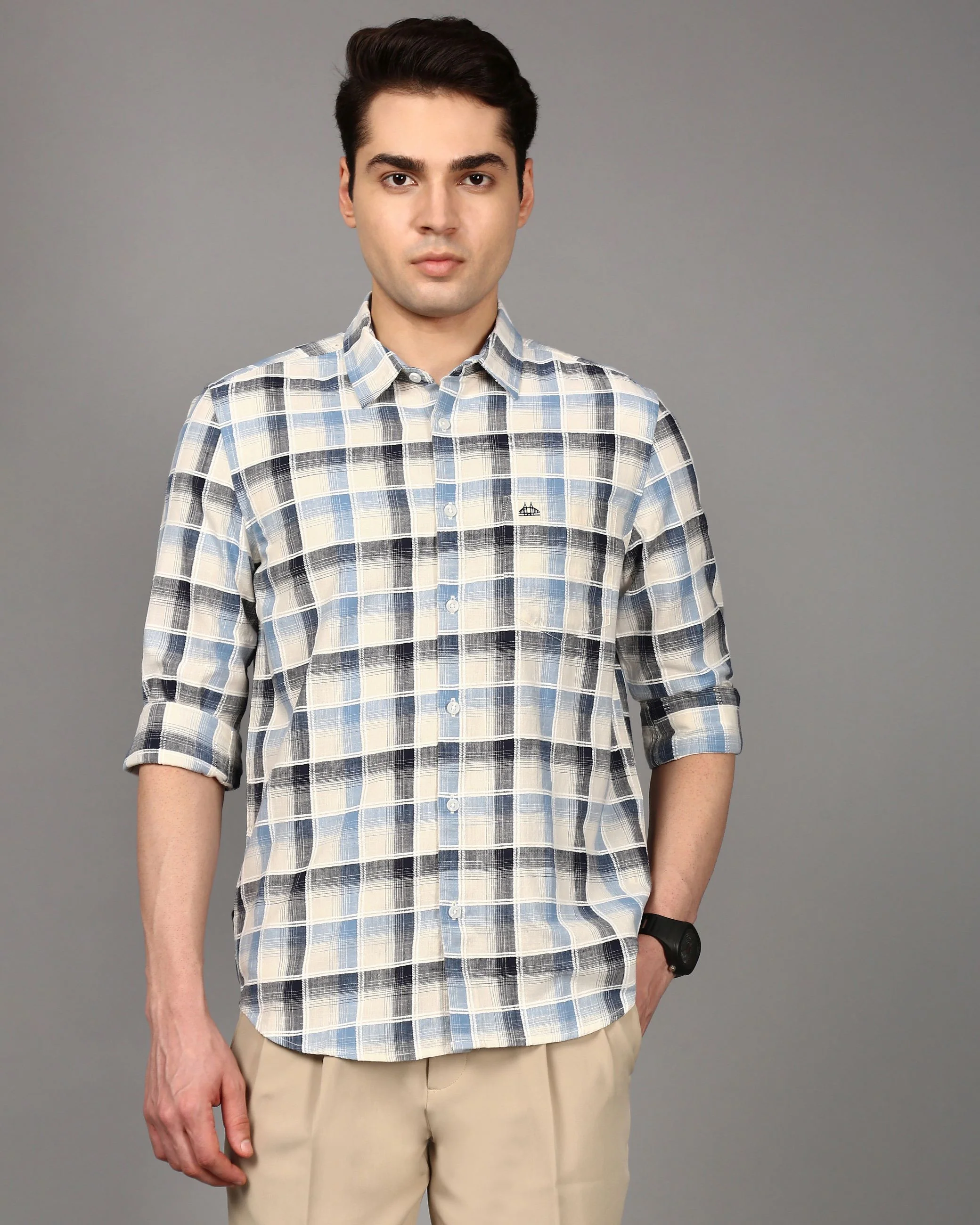 Men Multi Checked Cotton Shirt - Image 6