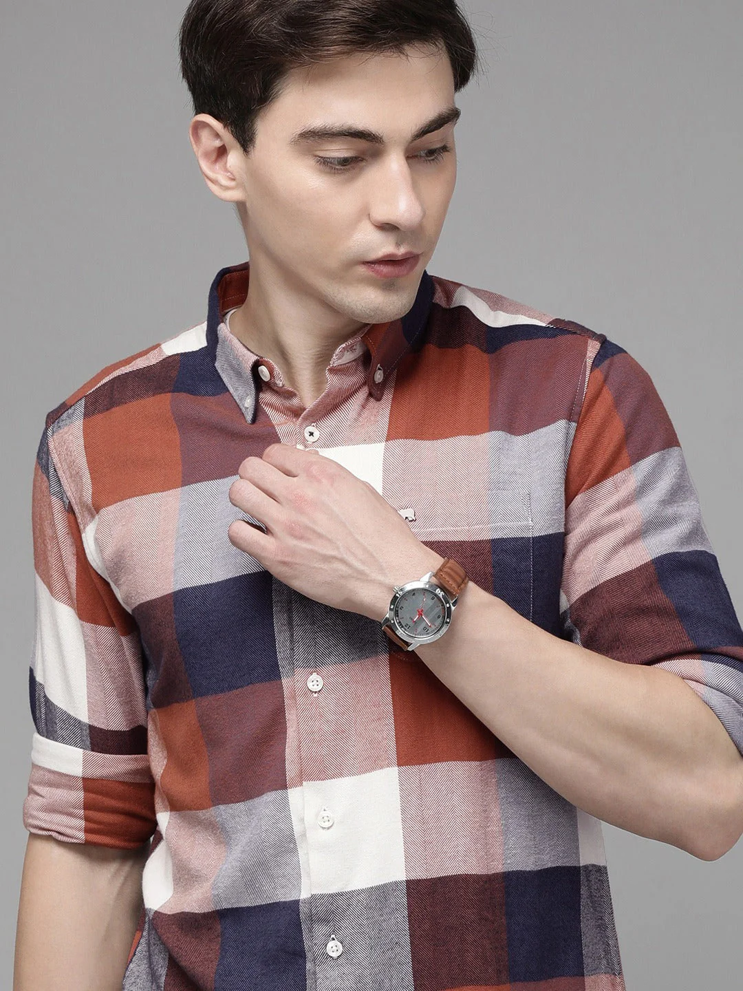 Men Multi Checked Slim Fit Shirt