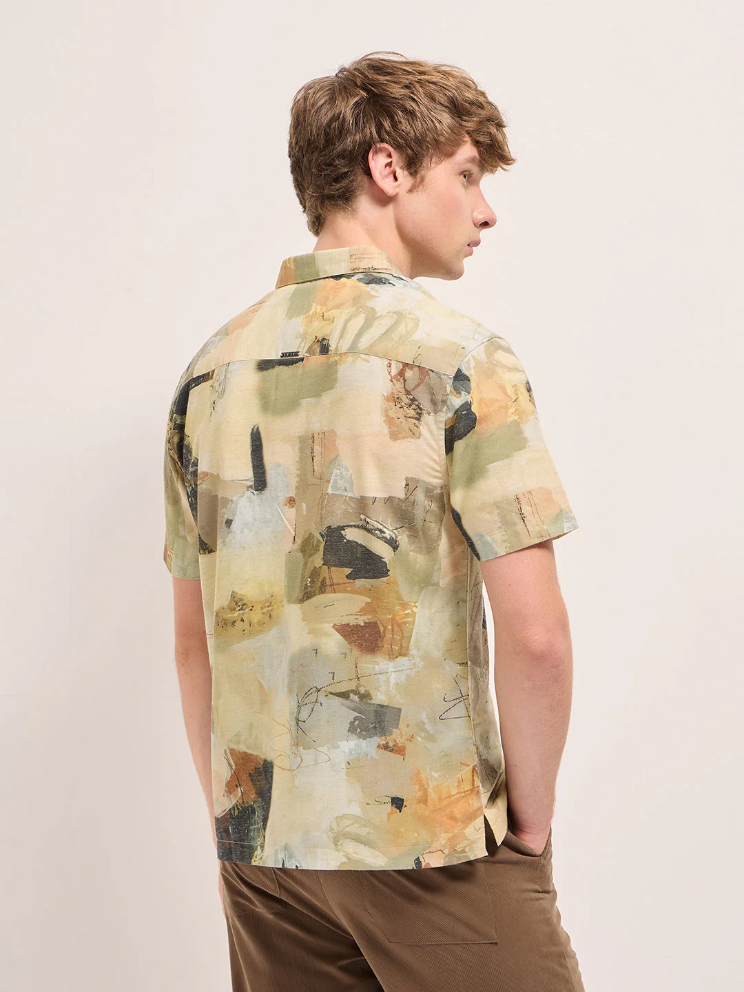 Men Multi-Color abstract artistic print Relax Fit Casual shirt - Image 2