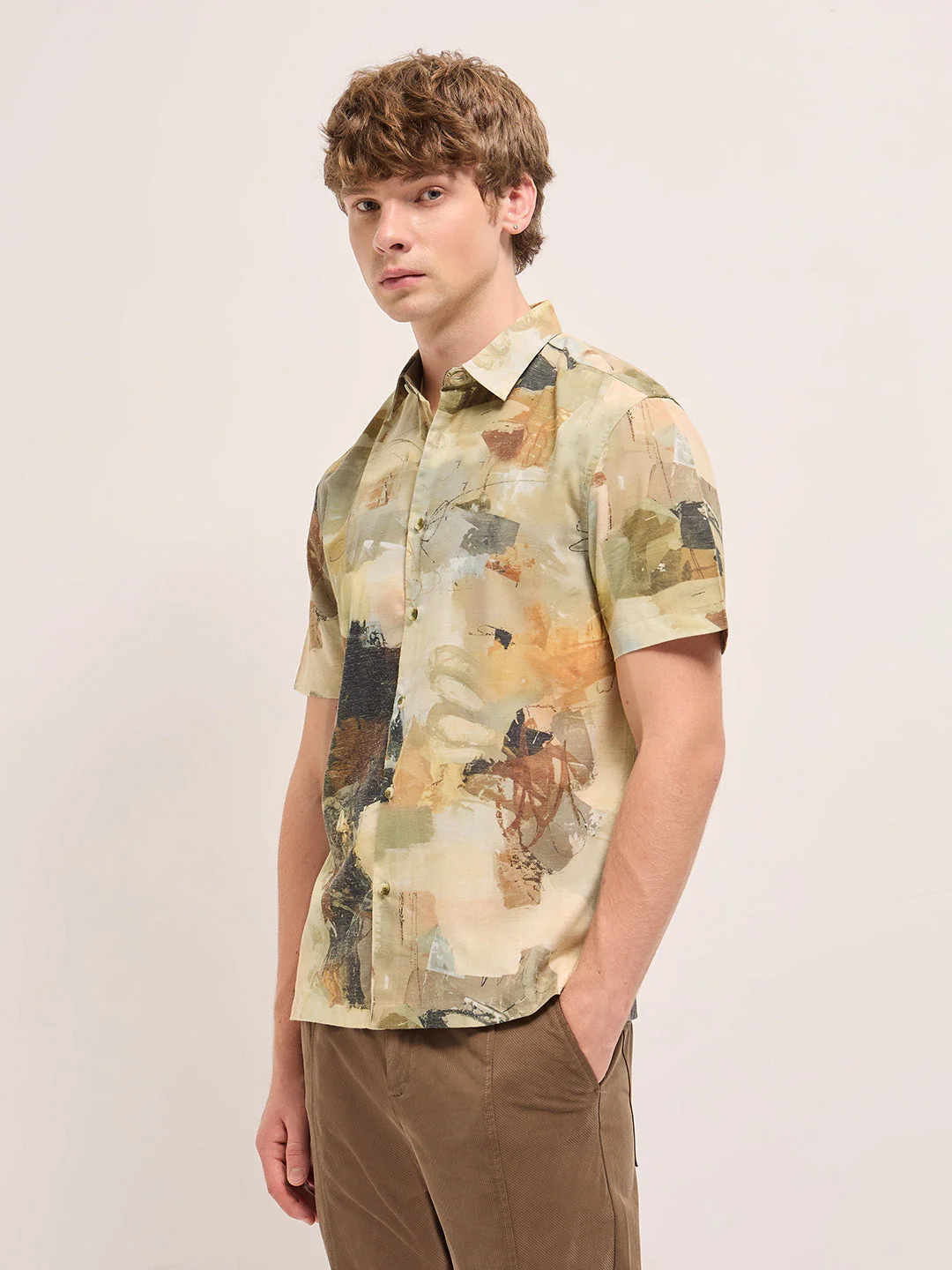 Men Multi-Color abstract artistic print Relax Fit Casual shirt - Image 3
