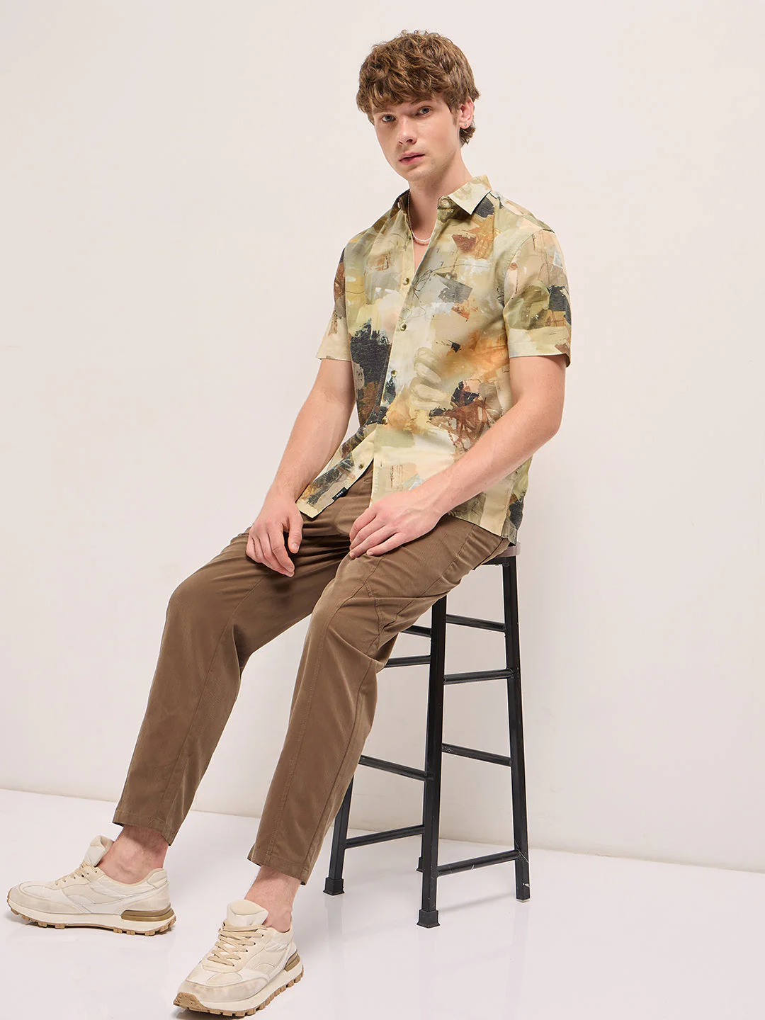 Men Multi-Color abstract artistic print Relax Fit Casual shirt - Image 4