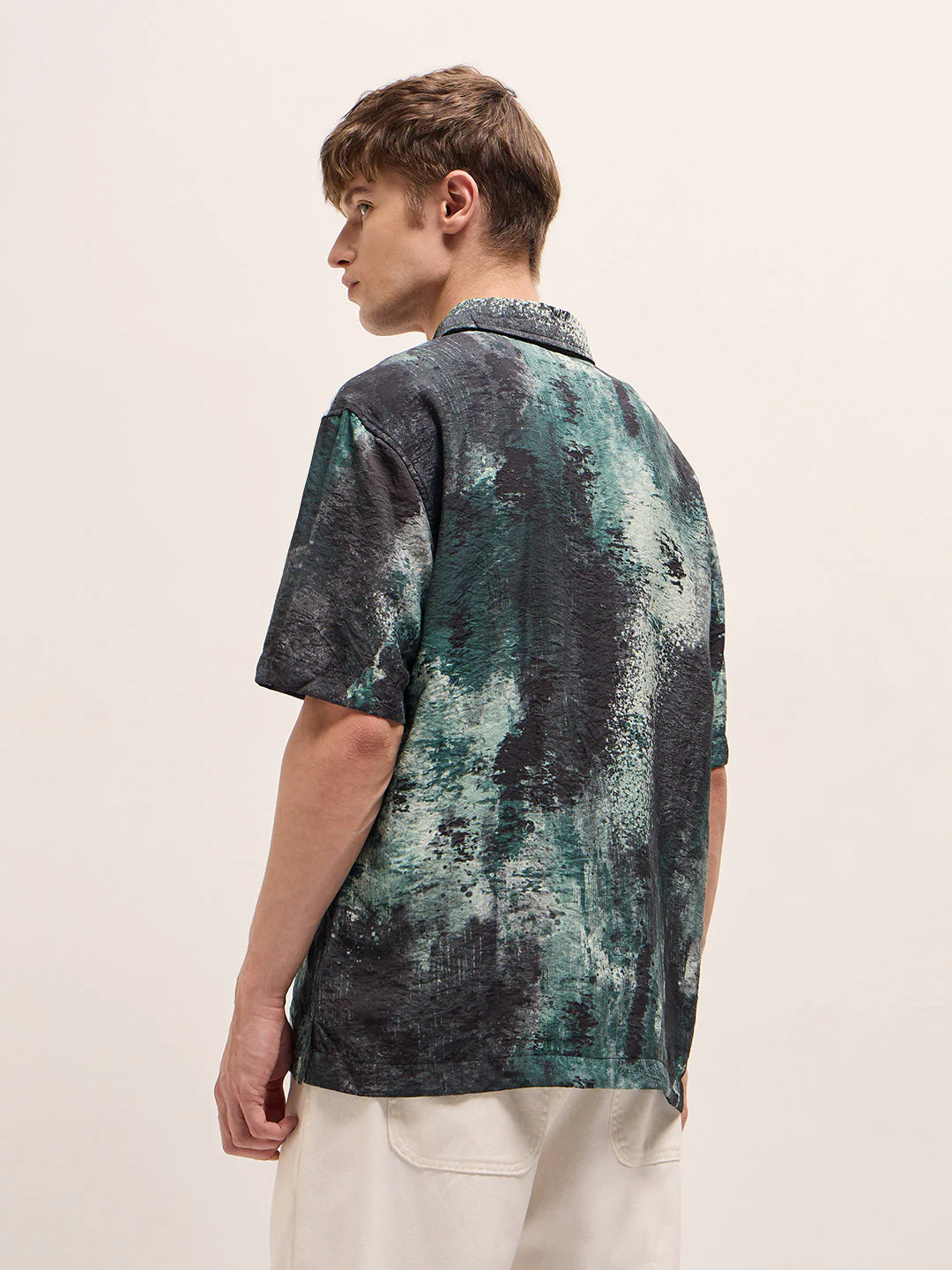 Men Multi-Color Abstract brushstroke Digital Print Relax Fit Casual Shirt - Image 2