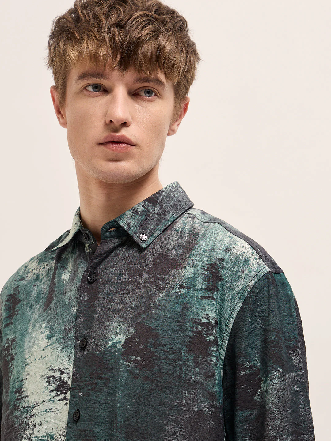 Men Multi-Color Abstract brushstroke Digital Print Relax Fit Casual Shirt - Image 5