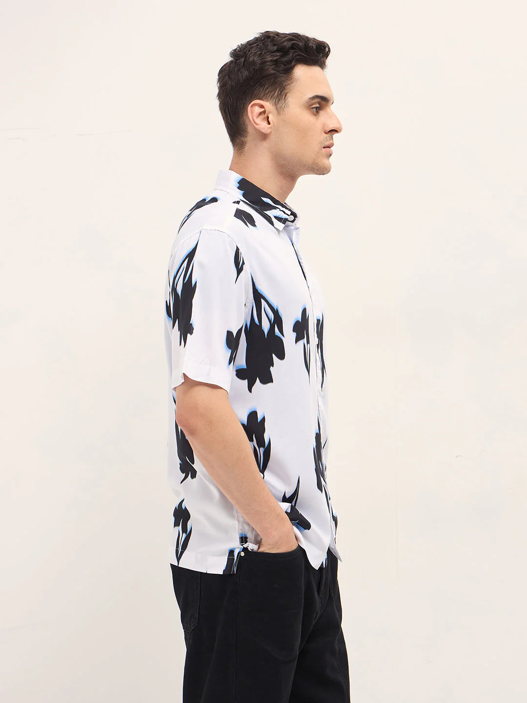 Men Multi-Color Abstract Digital Print Relax Fit Casual Shirt - Image 3