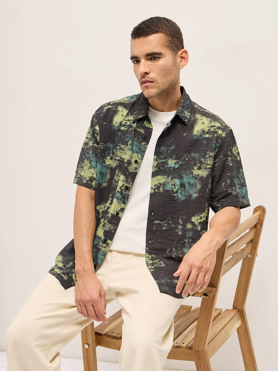 Men Multi-Color Abstract Digital Print Relax Fit Casual Shirt