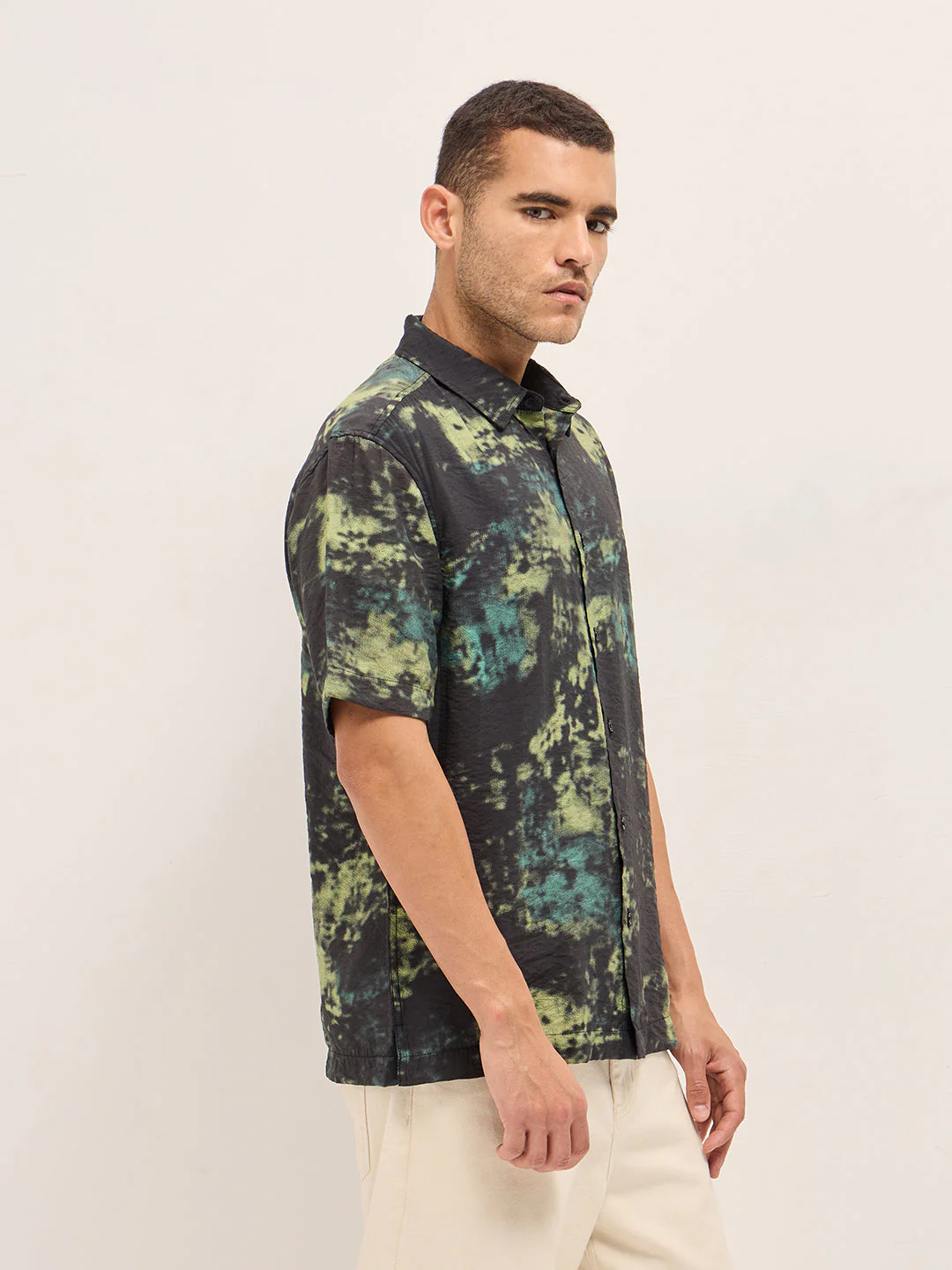 Men Multi-Color Abstract Digital Print Relax Fit Casual Shirt - Image 3