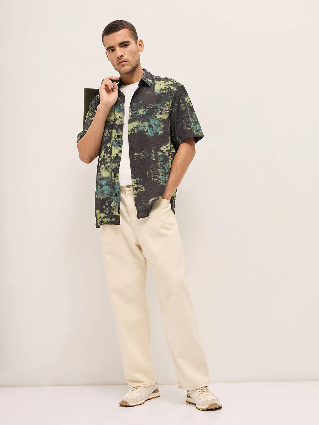 Men Multi-Color Abstract Digital Print Relax Fit Casual Shirt - Image 4